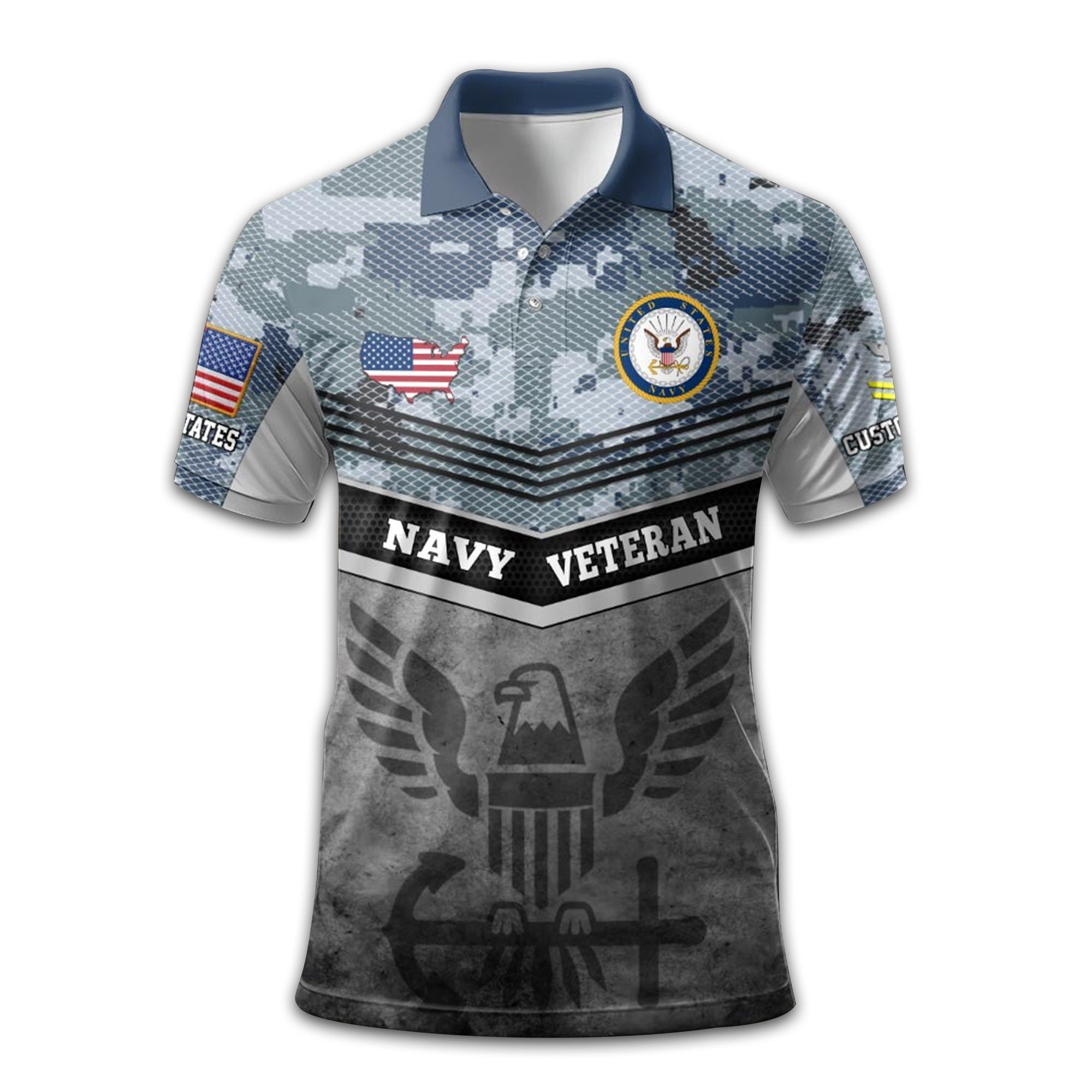 Premium Custom US Navy Polo Shirt VPVC211302, Gifts For Navy Veteran, Best Gifts On Father's Day, Armed Forces Day, Independence Day, Veterans Day.