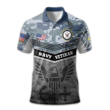 Premium Custom US Navy Polo Shirt VPVC211302, Gifts For Navy Veteran, Best Gifts On Father's Day, Armed Forces Day, Independence Day, Veterans Day.
