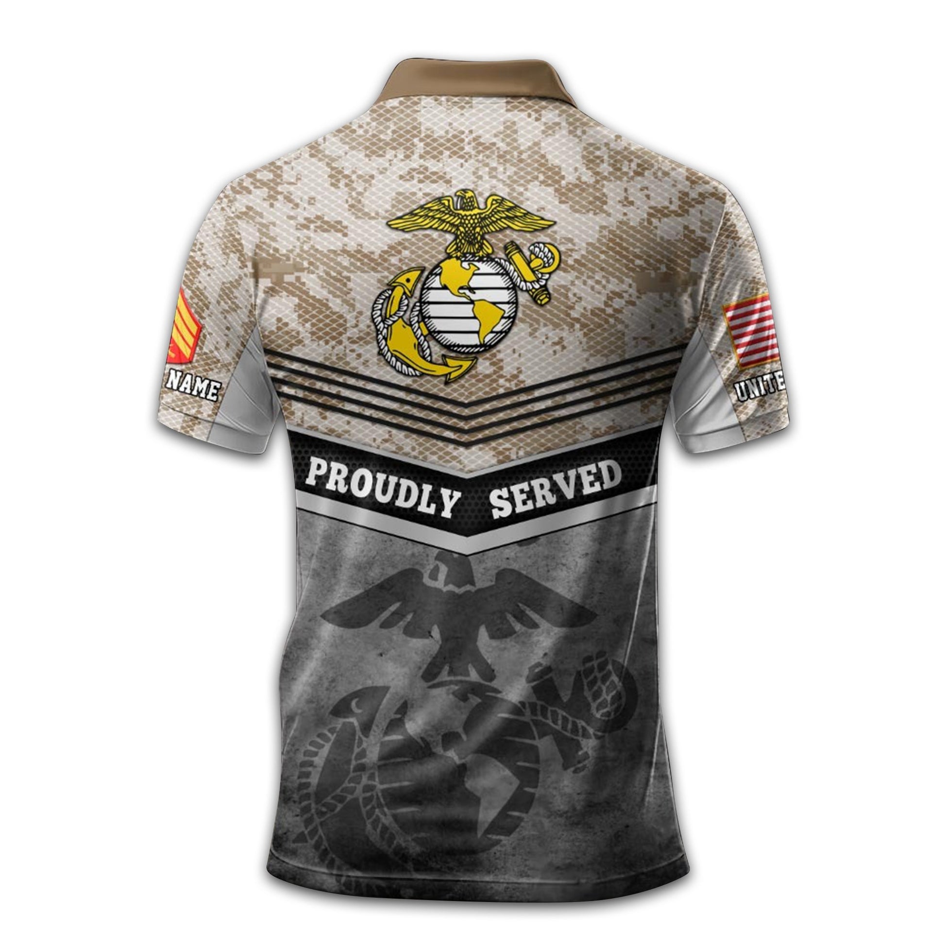 Premium Custom USMC Polo Shirt VPVC211303, Gifts For Marine Veteran, Best Gifts On Father's Day, Armed Forces Day, Independence Day, Veterans Day.