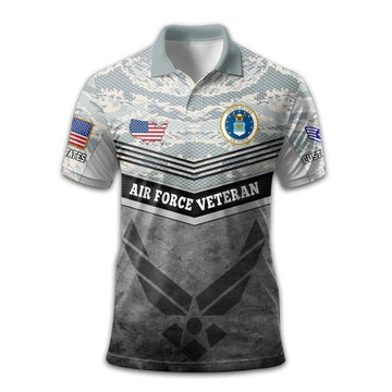 Premium Custom USAF Polo Shirt VPVC211304, Gifts For Air Force Veteran, Best Gifts On Father's Day, Armed Forces Day, Independence Day, Veterans Day.
