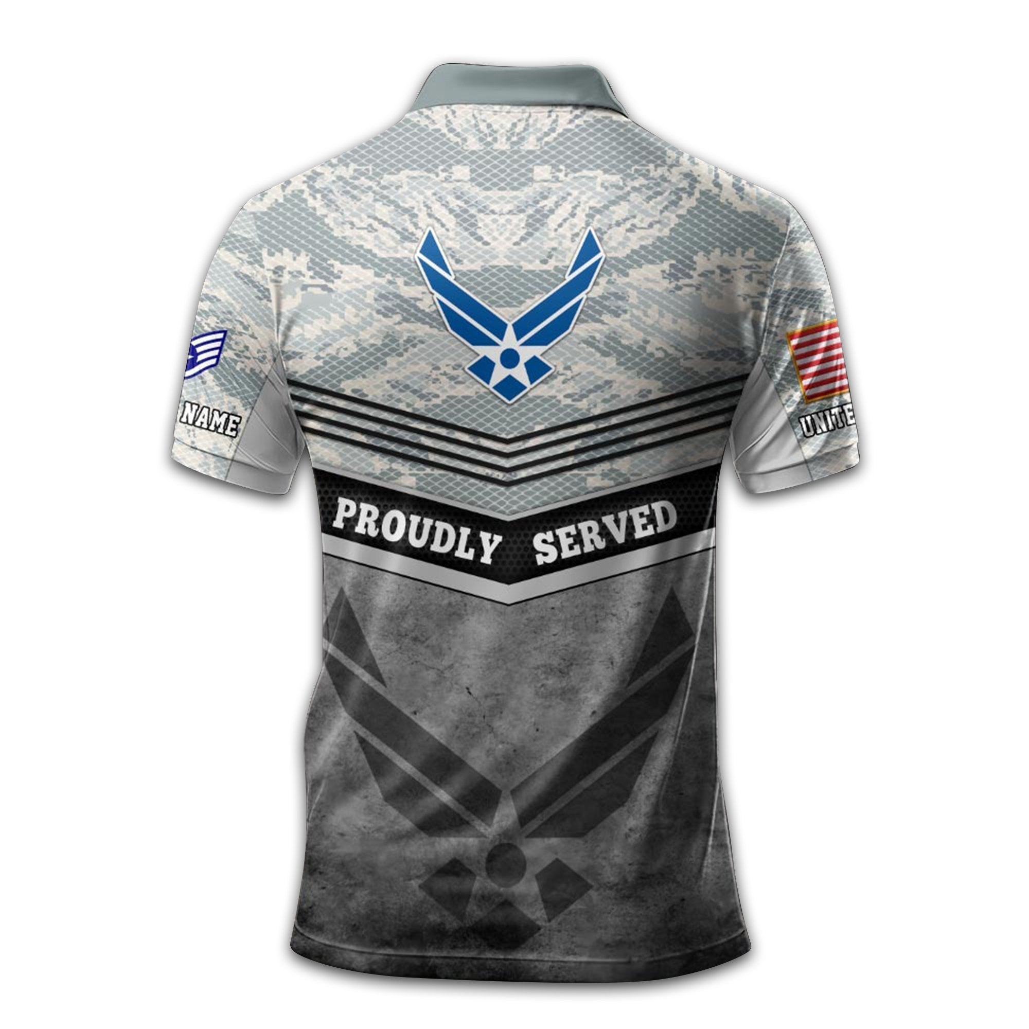 Premium Custom USAF Polo Shirt VPVC211304, Gifts For Air Force Veteran, Best Gifts On Father's Day, Armed Forces Day, Independence Day, Veterans Day.