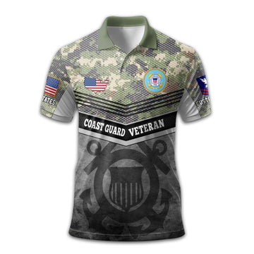Premium Custom USCG Polo Shirt VPVC211305, Gifts For Coast Guard Veteran, Best Gifts On Father's Day, Armed Forces Day, Independence Day, Veterans Day.