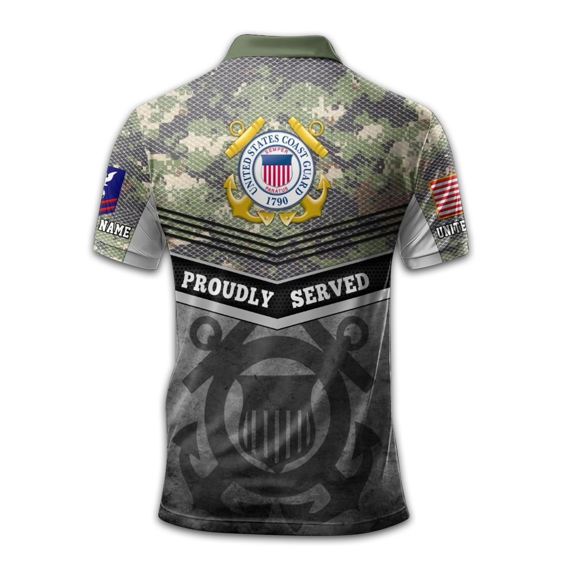 Premium Custom USCG Polo Shirt VPVC211305, Gifts For Coast Guard Veteran, Best Gifts On Father's Day, Armed Forces Day, Independence Day, Veterans Day.
