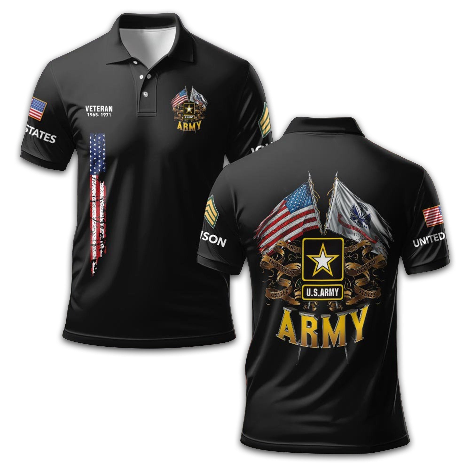 Unique Custom Name, Rank, Year US Army Polo Shirt VPVC211306, Gifts For Army Veteran, Gifts For Dad, For Husband, Best Gifts On Father's Day, Independence Day, Veterans Day.