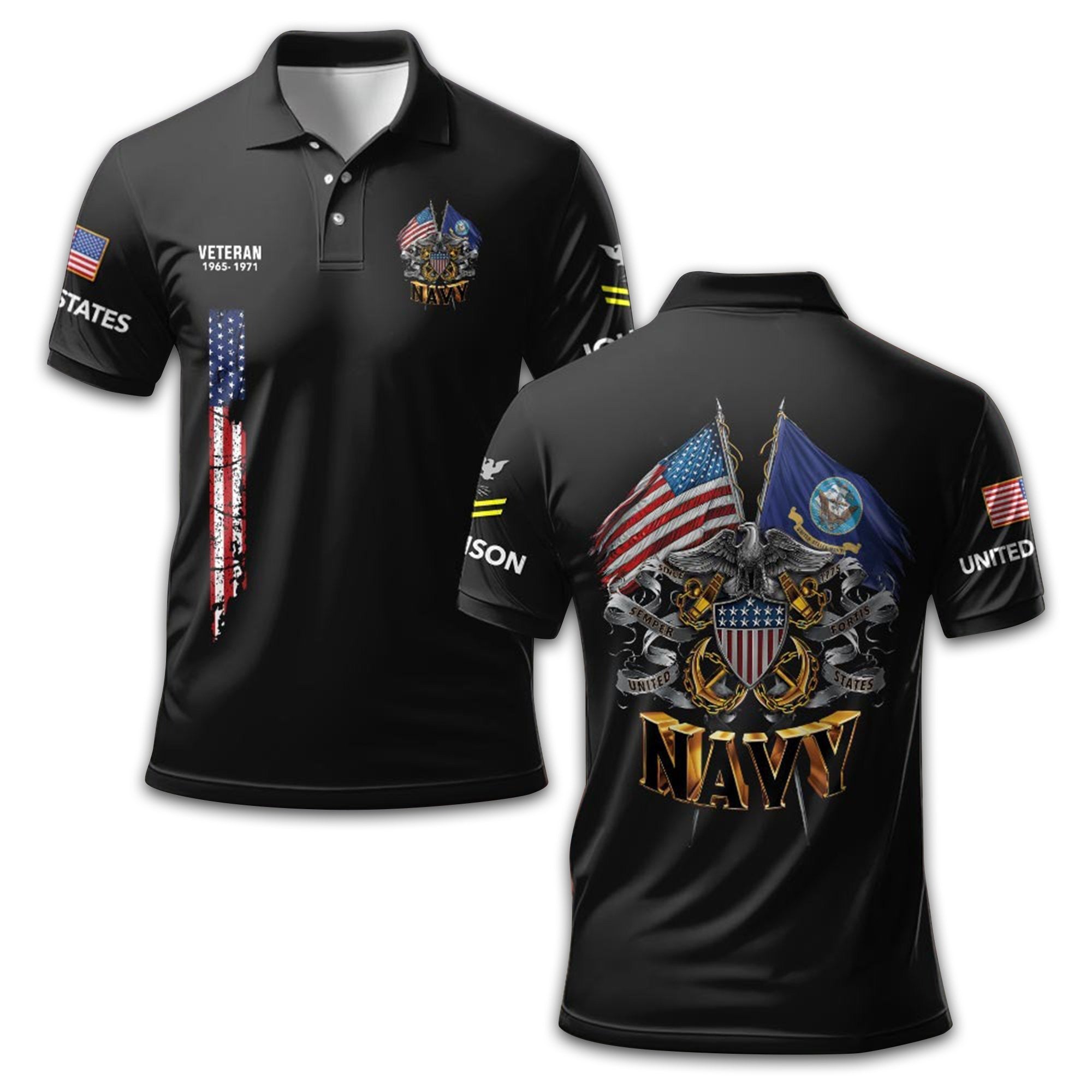 Unique Custom Name, Rank, Year US Navy Polo Shirt VPVC211307, Gifts For Navy Veteran, Gifts For Dad, For Husband, Best Gifts On Father's Day, Independence Day, Veterans Day.