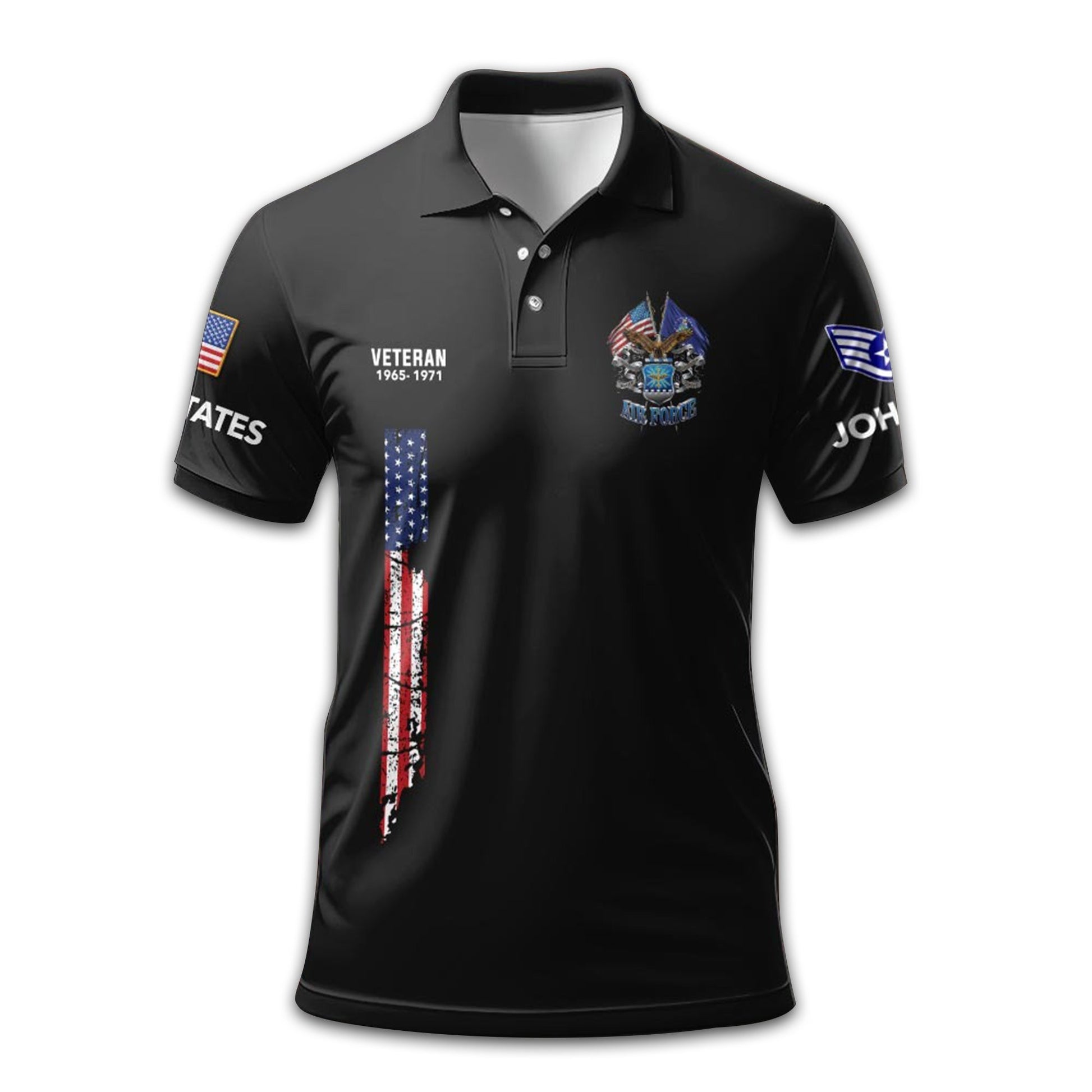 Unique Custom Name, Rank, USAF Polo Shirt VPVC211309, Gifts For Air Force Veteran, Gifts For Dad, For Husband, Best Gifts On Father's Day, Independence Day, Veterans Day.