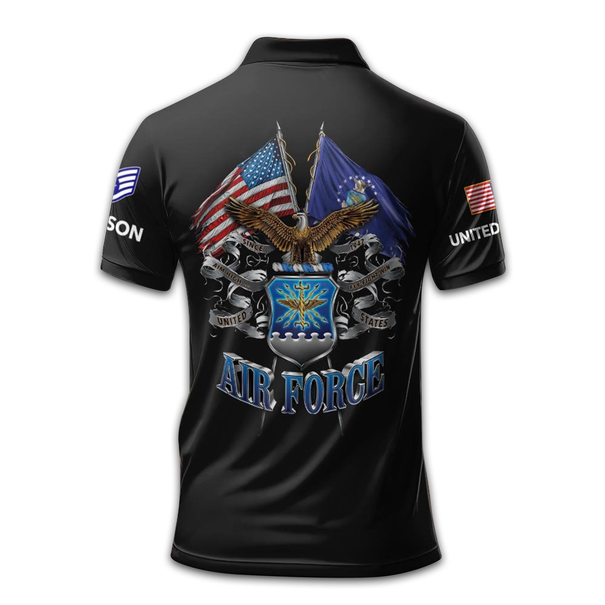 Unique Custom Name, Rank, USAF Polo Shirt VPVC211309, Gifts For Air Force Veteran, Gifts For Dad, For Husband, Best Gifts On Father's Day, Independence Day, Veterans Day.