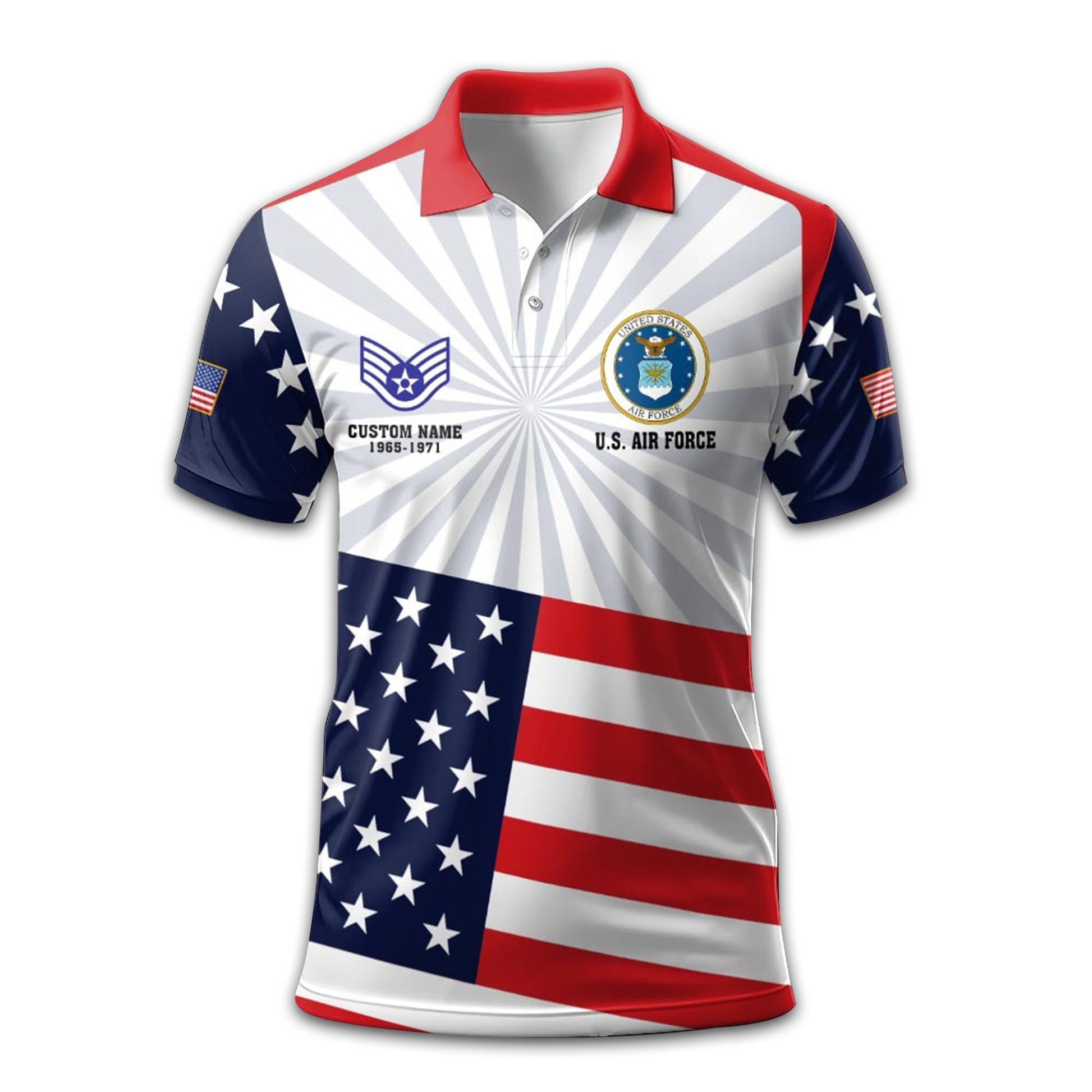 Premium Custom USAF Polo Shirt VPVC211404, Gifts For Air Force Veteran, Best Gifts On Father's Day, Armed Forces Day, Independence Day, Veterans Day.