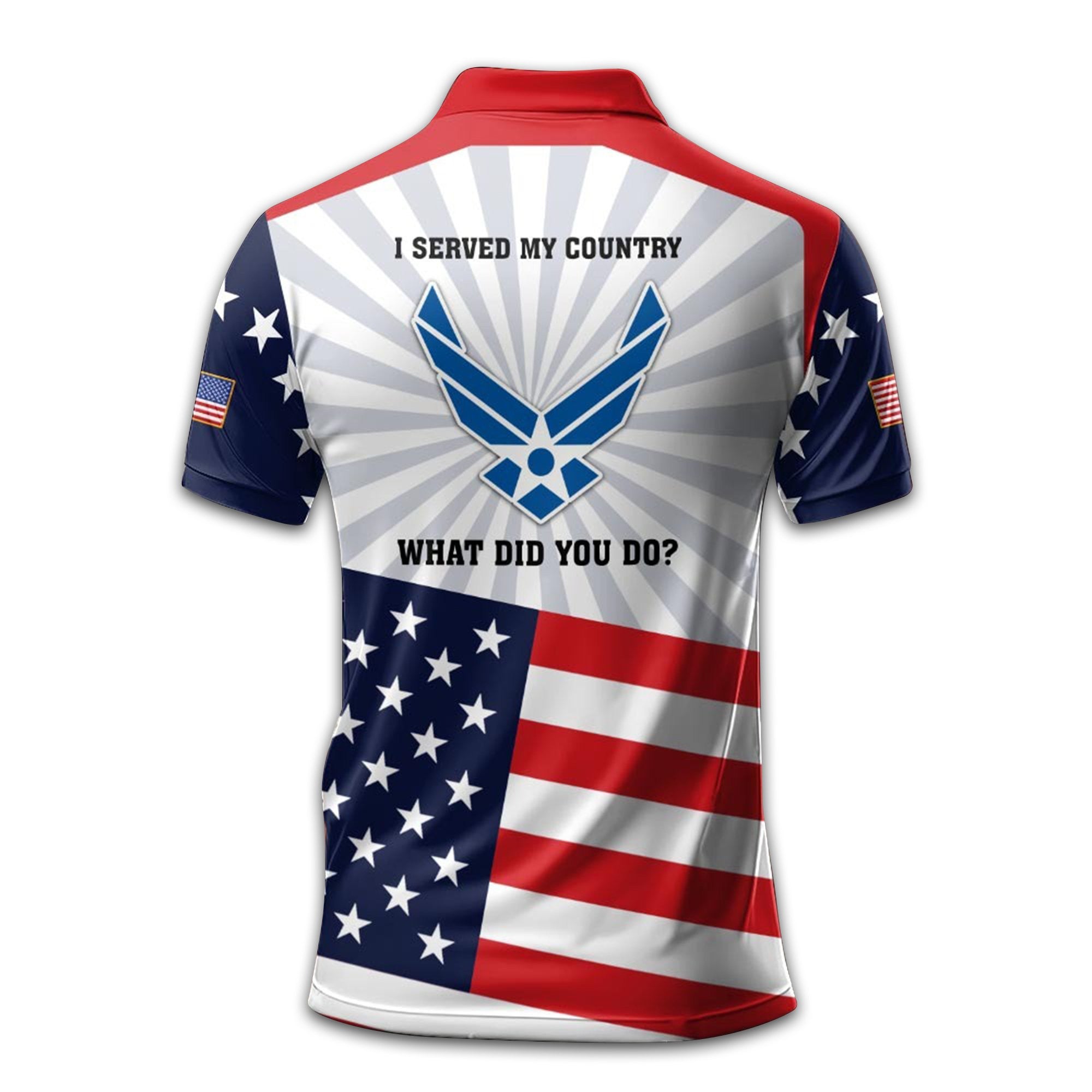 Premium Custom USAF Polo Shirt VPVC211404, Gifts For Air Force Veteran, Best Gifts On Father's Day, Armed Forces Day, Independence Day, Veterans Day.