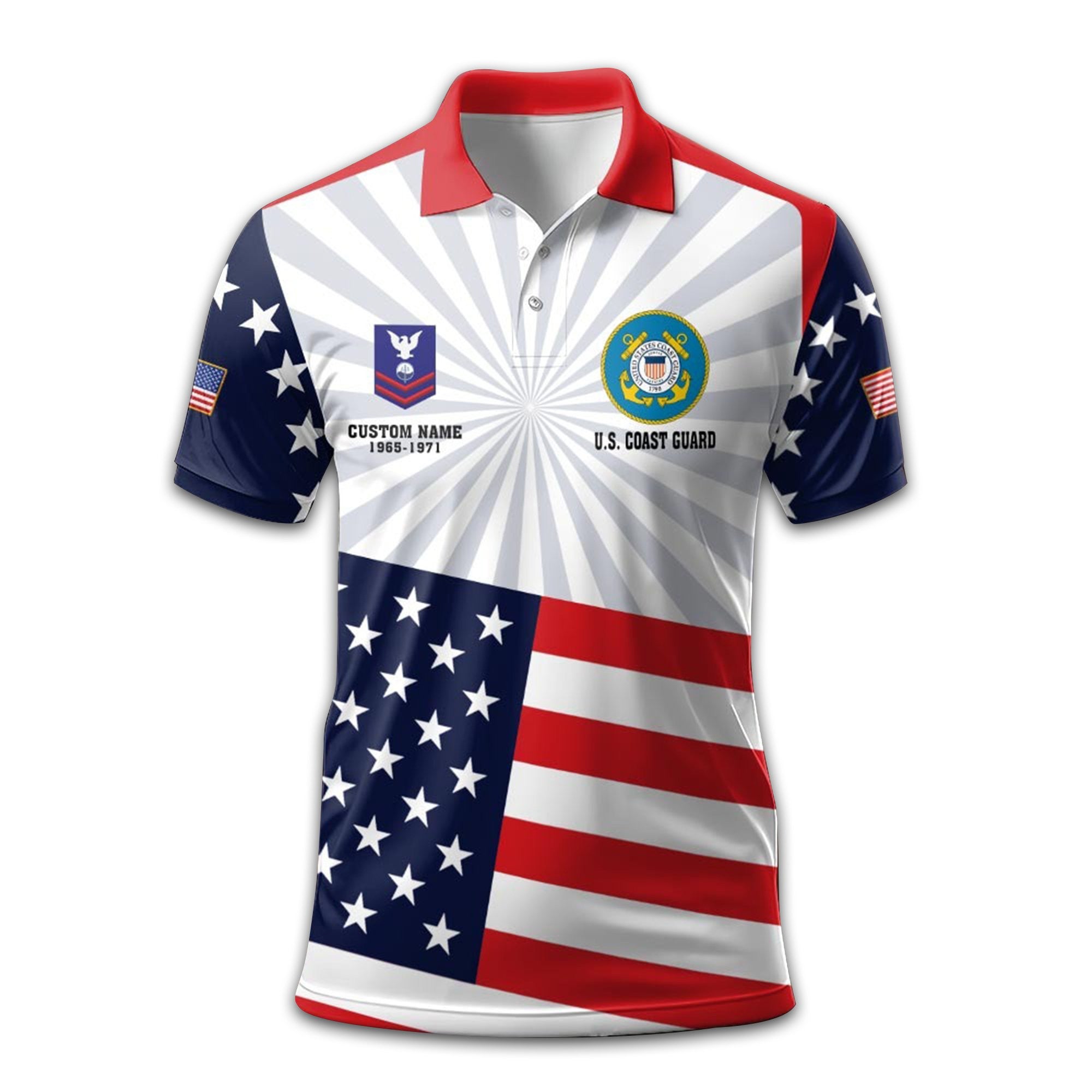 Premium Custom USCG Polo Shirt VPVC211405, Gifts For Coast Guard Veteran, Best Gifts On Father's Day, Armed Forces Day, Independence Day, Veterans Day.