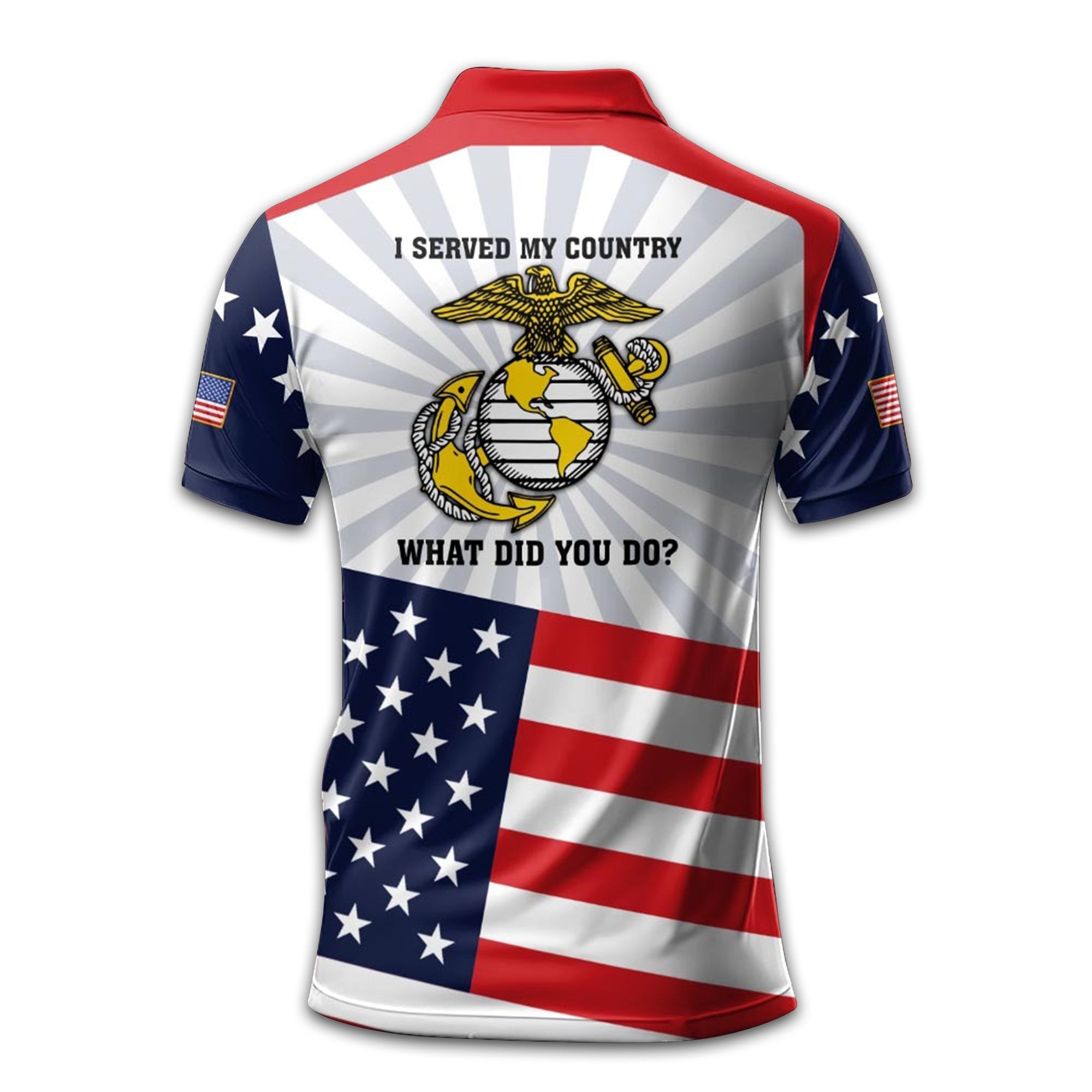 Premium Custom USMC Polo Shirt VPVC211403, Gifts For Marine Veteran, Best Gifts On Father's Day, Armed Forces Day, Independence Day, Veterans Day.