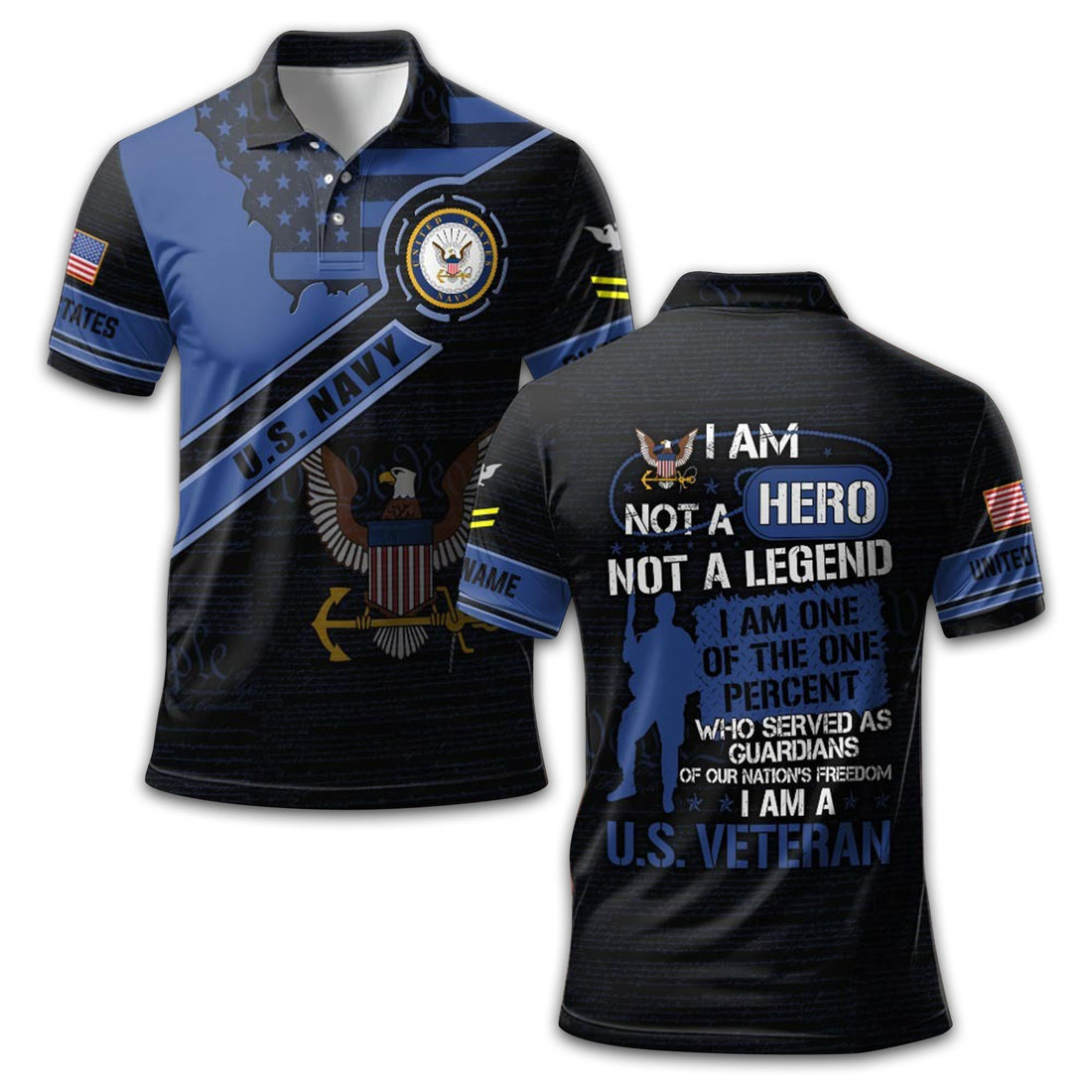 US Navy Custom Polo Shirt VPVC211407, Gifts For Navy Veteran, Best Gifts On Father's Day, Armed Forces Day, Independence Day, Veterans Day.