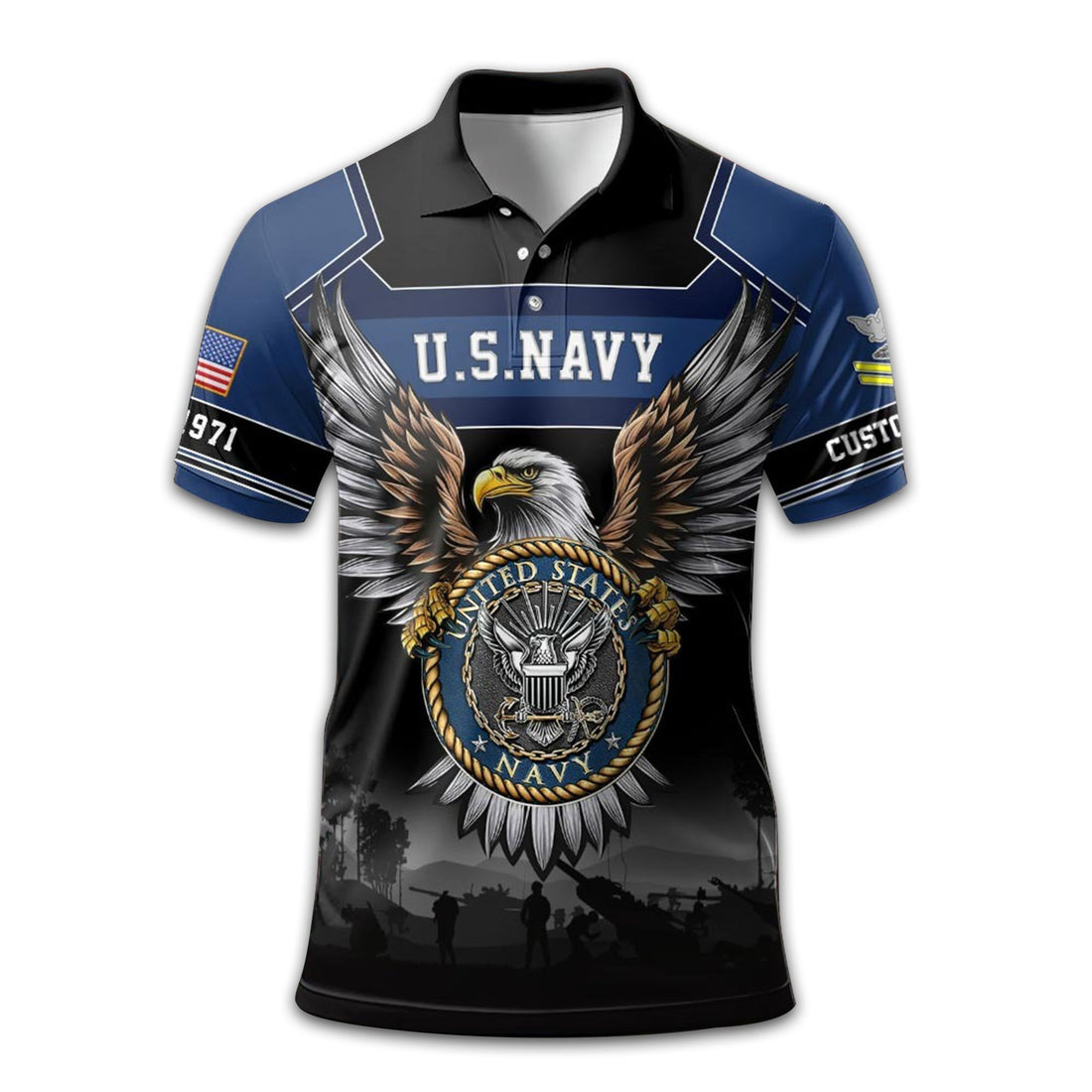 Premium US Navy Polo Shirt VPVC211502, Custom Name, Rank, Year, Gifts For Navy Veteran, Best Gifts On Father's Day, Armed Forces Day, Independence Day, Veterans Day.