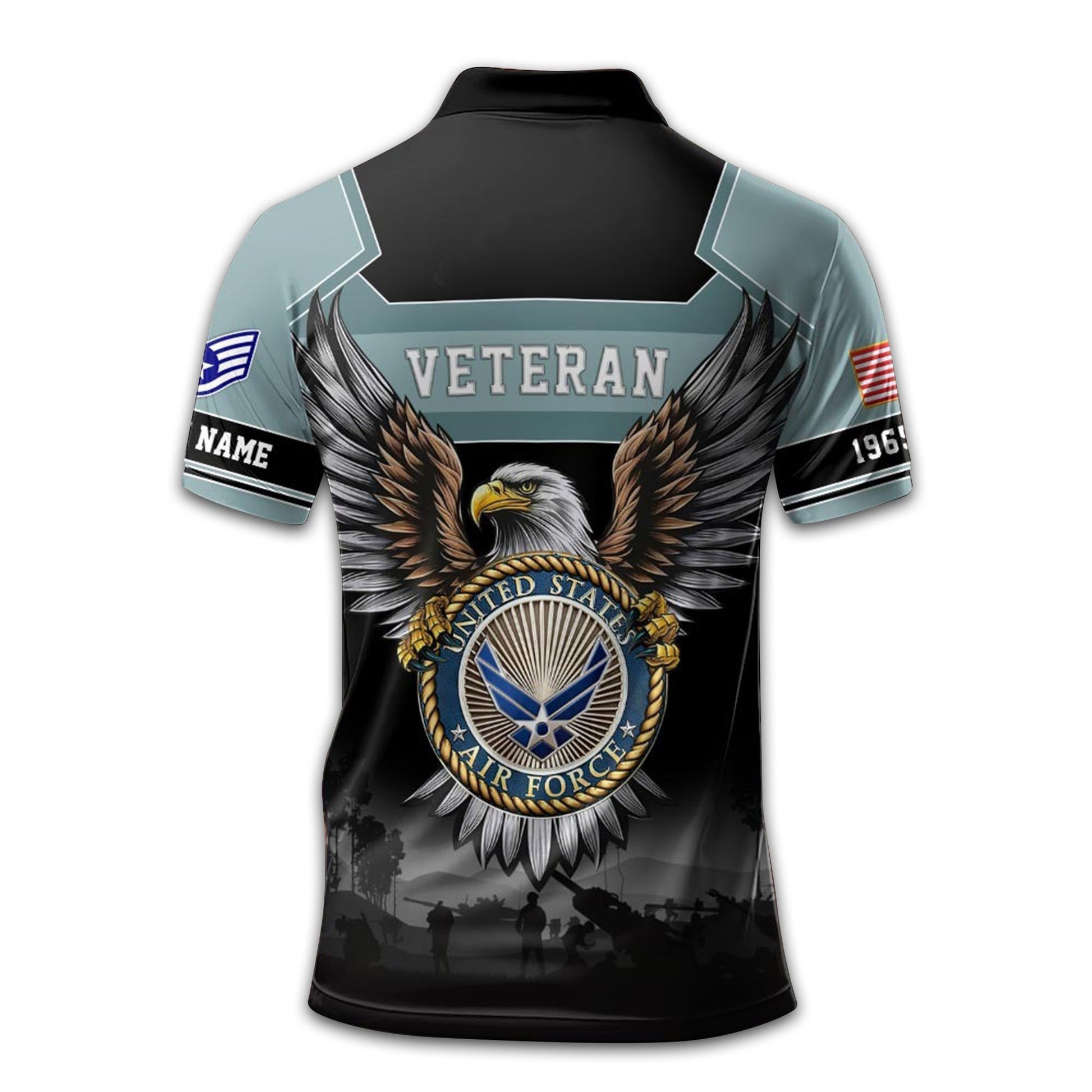 Premium USAF Polo Shirt VPVC211504, Custom Name, Rank, Year, Gifts For Air Force Veteran, Best Gifts On Father's Day, Armed Forces Day, Independence Day, Veterans Day.