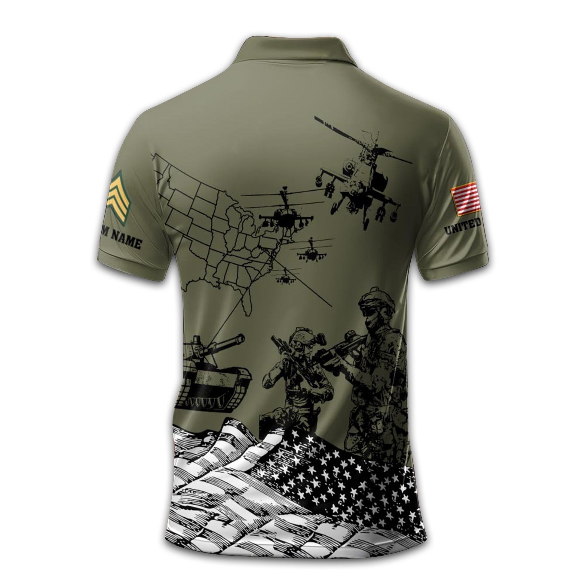 Premium Custom US Army Polo Shirt VPVC211506, Gifts For Army Veteran, Best Gifts On Father's Day, Armed Forces Day, Independence Day, Veterans Day.