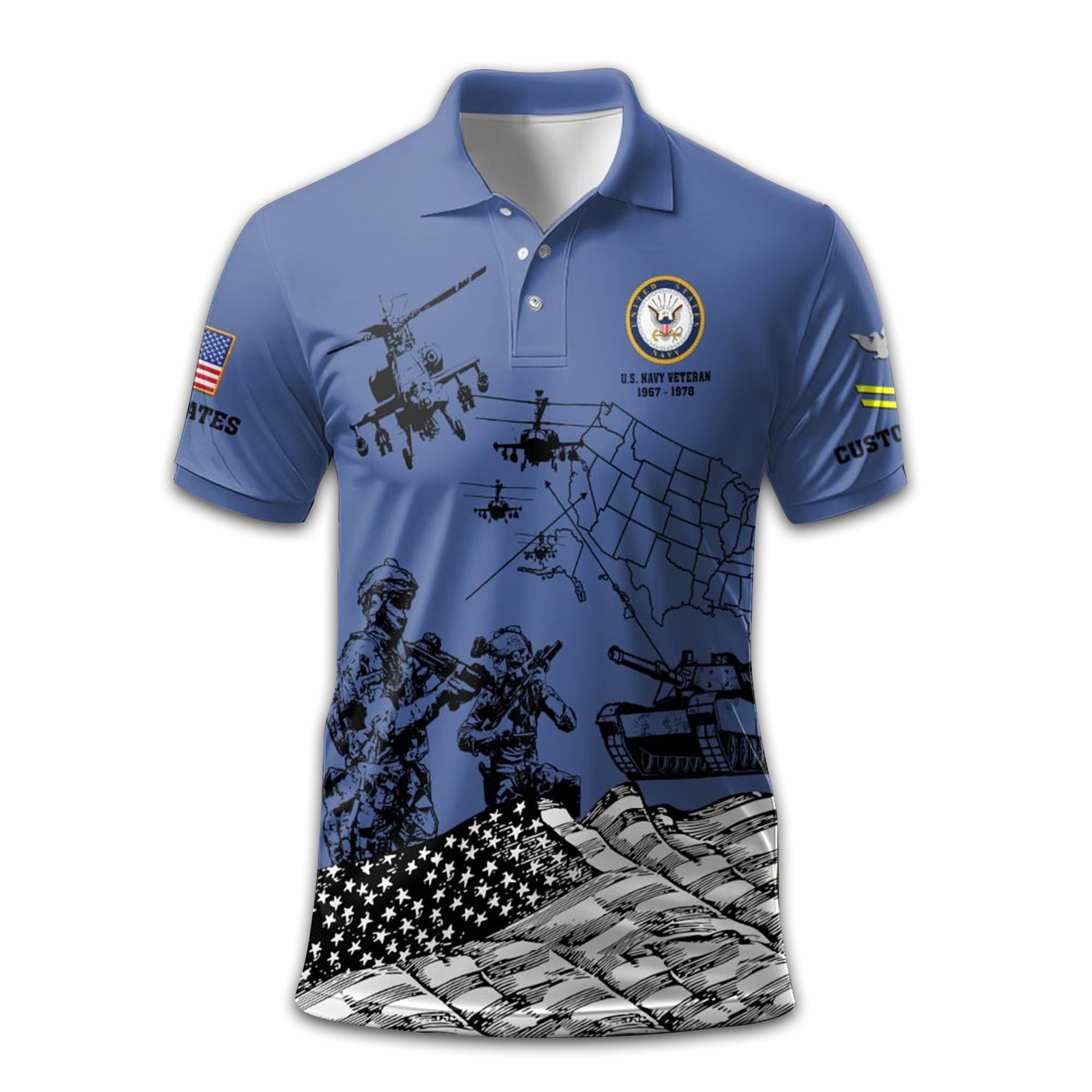 Premium Custom US Navy Polo Shirt VPVC211507, Gifts For Navy Veteran, Best Gifts On Father's Day, Armed Forces Day, Independence Day, Veterans Day.