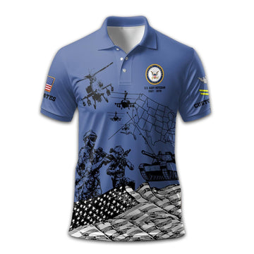 Premium Custom US Navy Polo Shirt VPVC211507, Gifts For Navy Veteran, Best Gifts On Father's Day, Armed Forces Day, Independence Day, Veterans Day.