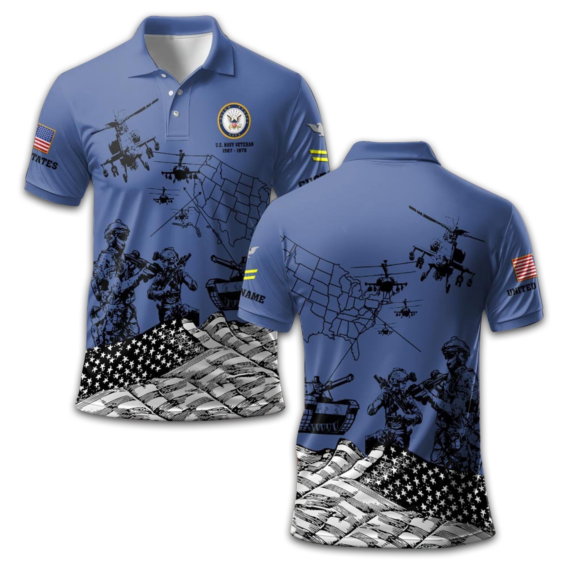 Premium Custom US Navy Polo Shirt VPVC211507, Gifts For Navy Veteran, Best Gifts On Father's Day, Armed Forces Day, Independence Day, Veterans Day.