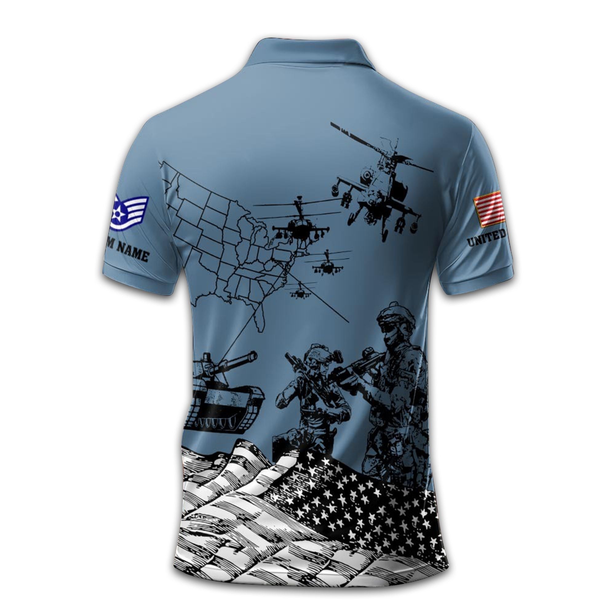 Premium Custom USAF Polo Shirt VPVC211509, Gifts For Air Force Veteran, Best Gifts On Father's Day, Armed Forces Day, Independence Day, Veterans Day.