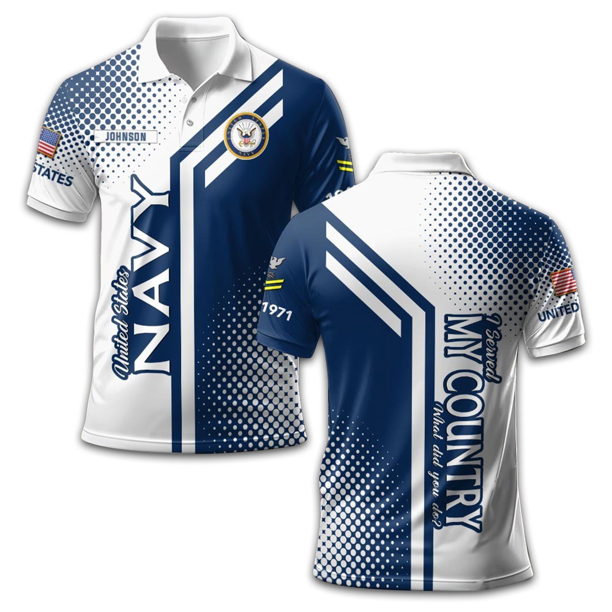 Unique Custom Name, Rank, Year US Navy Polo Shirt VPVC211602, Gifts For Navy Veteran, Gifts For Dad, For Husband, Best Gifts On Father's Day, Independence Day, Veterans Day.