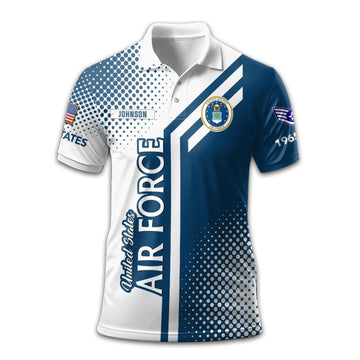 Unique Custom Name, Rank, Year USAF Polo Shirt VPVC211604, Gifts For Air Force Veteran, Gifts For Dad, For Husband, Best Gifts On Father's Day, Independence Day, Veterans Day.