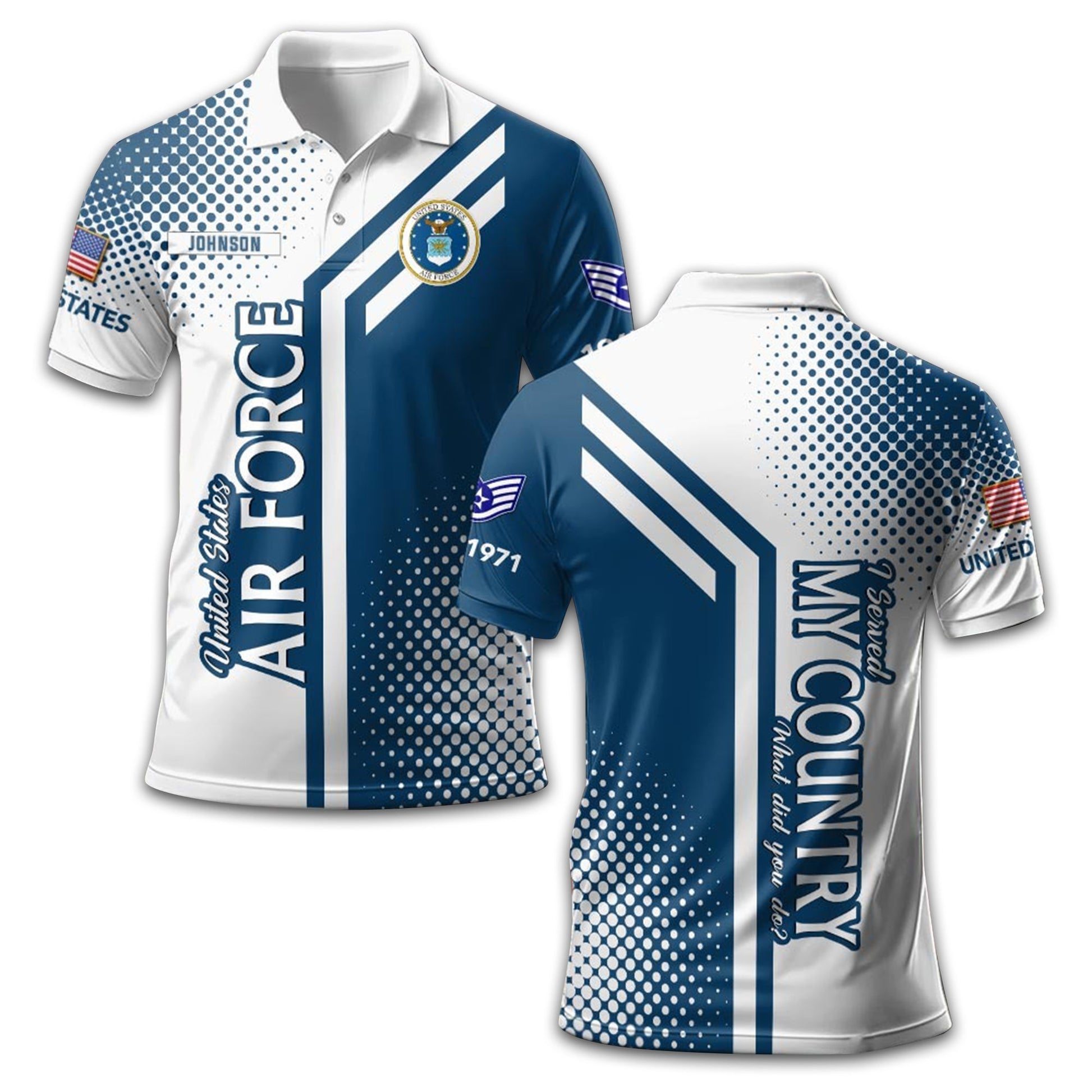 Unique Custom Name, Rank, Year USAF Polo Shirt VPVC211604, Gifts For Air Force Veteran, Gifts For Dad, For Husband, Best Gifts On Father's Day, Independence Day, Veterans Day.