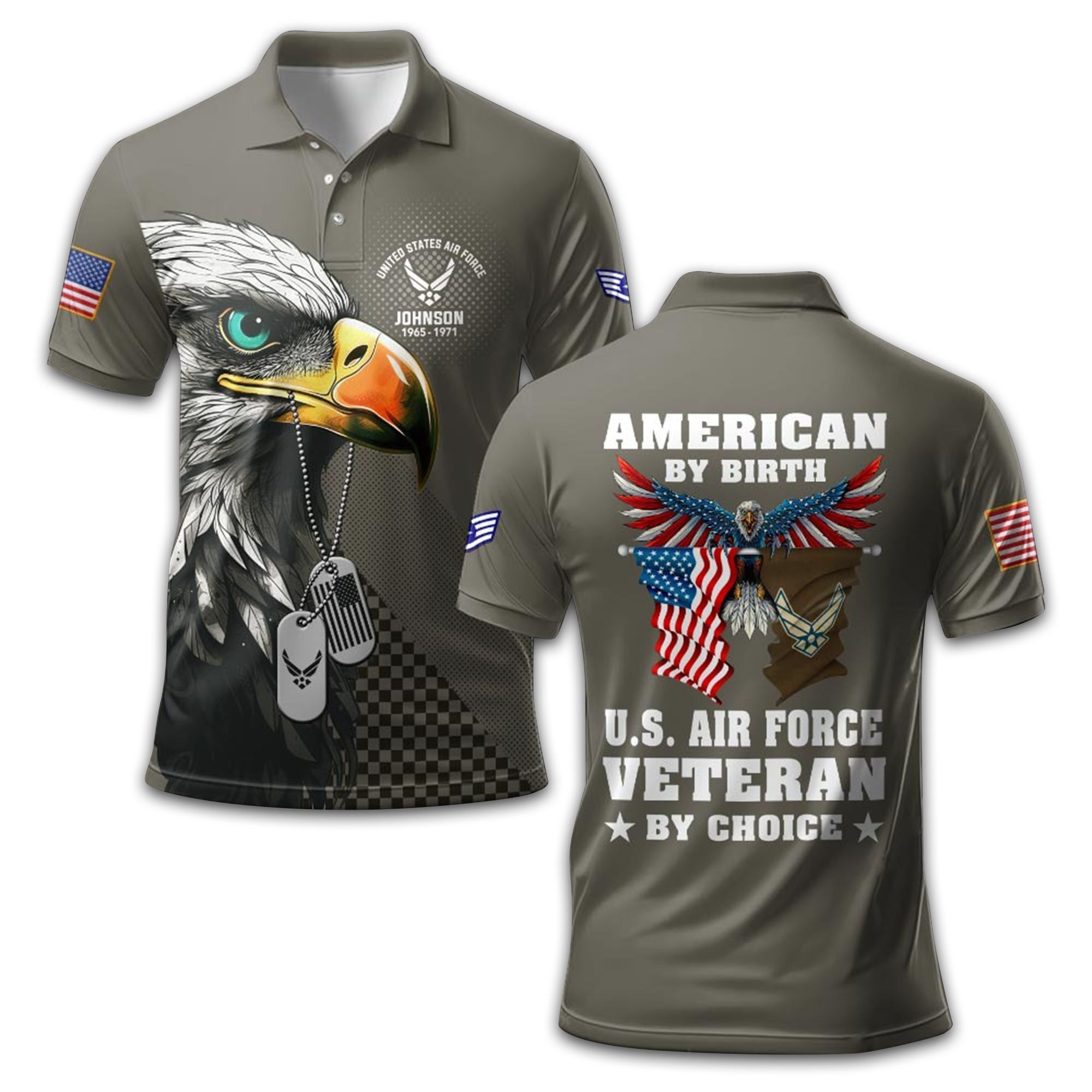 Premium Custom USAF Polo Shirt VPVC211704, Gifts For Air Force Veteran, Best Gifts On Father's Day, Armed Forces Day, Independence Day, Veterans Day.