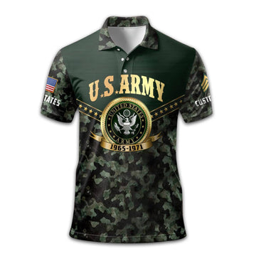 Premium US Army Polo Shirt VPVC211801, Custom Name, Rank, Year, Gifts For Army Veteran, Best Gifts On Father's Day, Armed Forces Day, Independence Day, Veterans Day.
