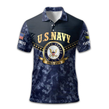 Premium US Navy Polo Shirt VPVC211802, Custom Name, Rank, Year, Gifts For Navy Veteran, Best Gifts On Father's Day, Armed Forces Day, Independence Day, Veterans Day.