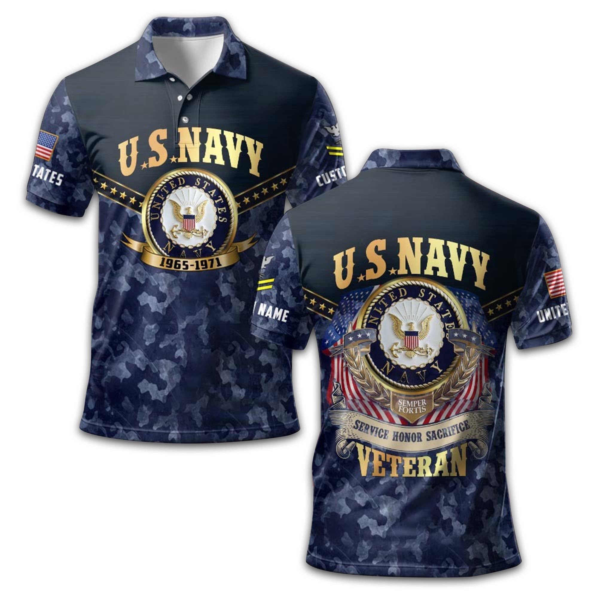 Premium US Navy Polo Shirt VPVC211802, Custom Name, Rank, Year, Gifts For Navy Veteran, Best Gifts On Father's Day, Armed Forces Day, Independence Day, Veterans Day.