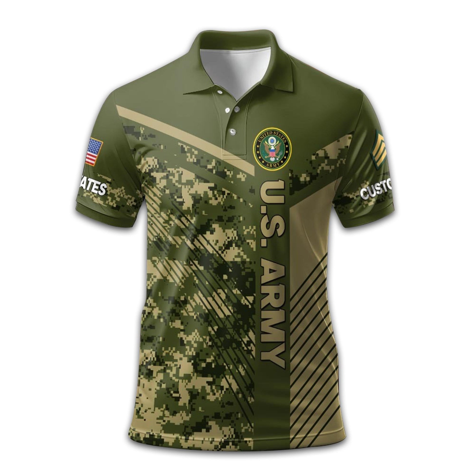 Premium Custom US Army Polo Shirt VPVC211806, Gifts For Army Veteran, Gifts For Dad, For Husband, Best Gifts On Father's Day, Armed Forces Day, Independence Day, Veterans Day.