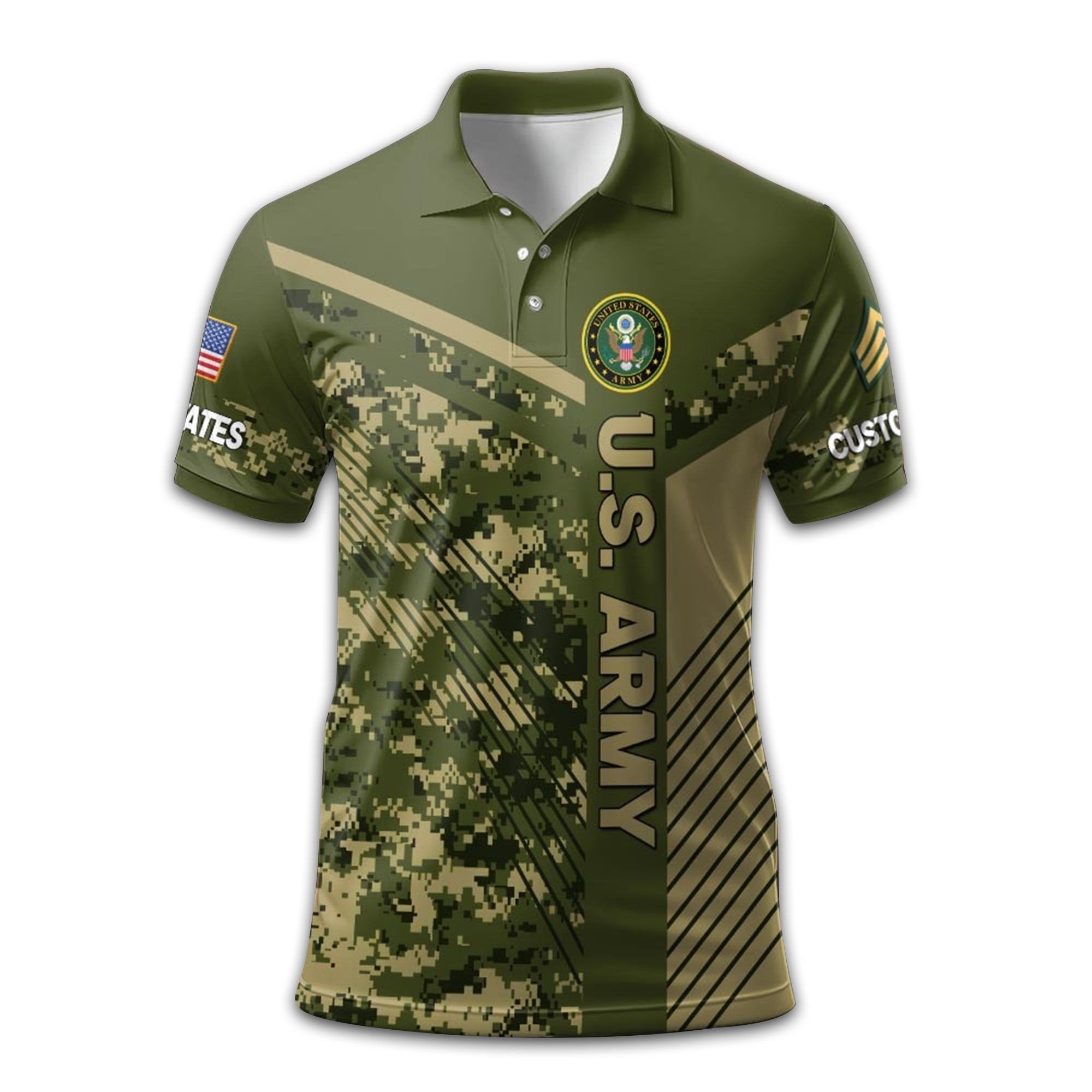 Premium Custom US Army Polo Shirt VPVC211806, Gifts For Army Veteran, Gifts For Dad, For Husband, Best Gifts On Father's Day, Armed Forces Day, Independence Day, Veterans Day.