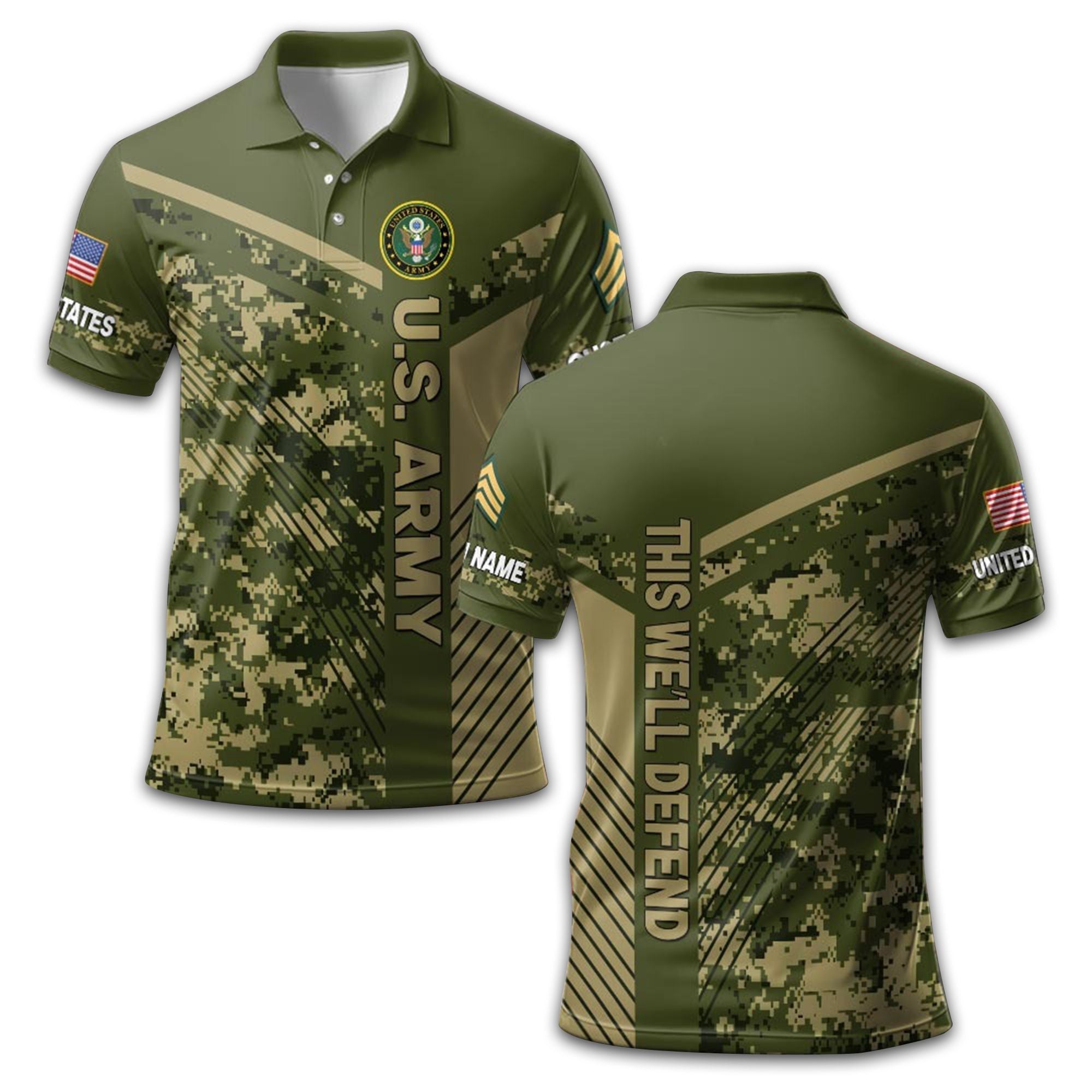 Premium Custom US Army Polo Shirt VPVC211806, Gifts For Army Veteran, Gifts For Dad, For Husband, Best Gifts On Father's Day, Armed Forces Day, Independence Day, Veterans Day.