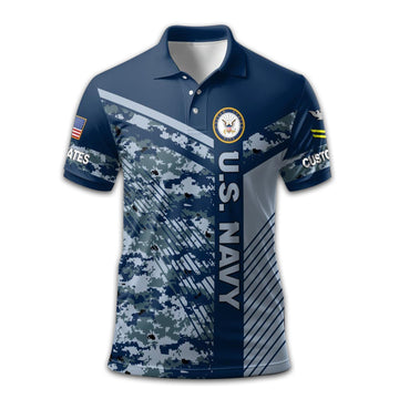 Premium Custom US Navy Polo Shirt VPVC211807, Gifts For Navy Veteran, Gifts For Dad, For Husband, Best Gifts On Father's Day, Armed Forces Day, Independence Day, Veterans Day.