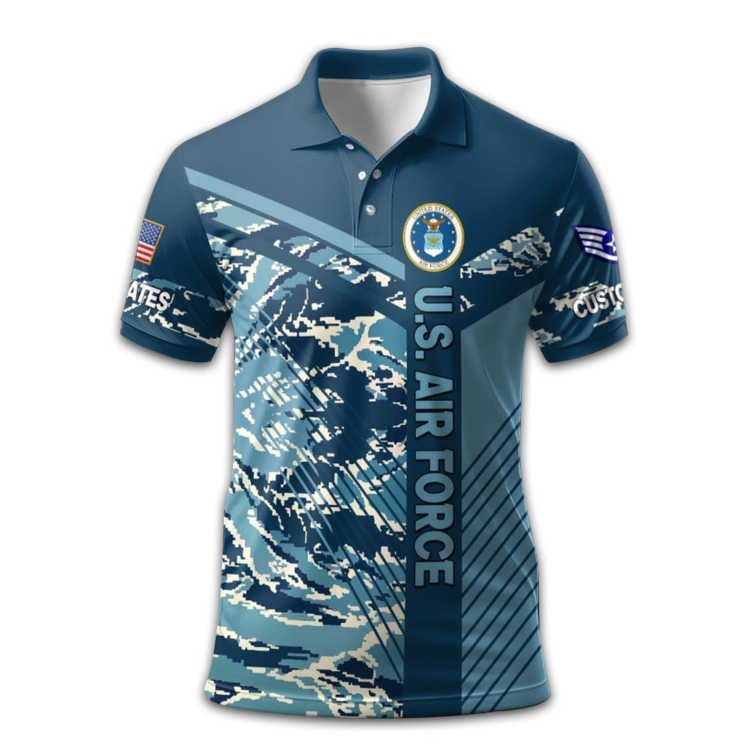 Premium Custom USAF Polo Shirt VPVC211809, Gifts For Air Force Veteran, Gifts For Dad, For Husband, Best Gifts On Father's Day, Armed Forces Day, Independence Day, Veterans Day.