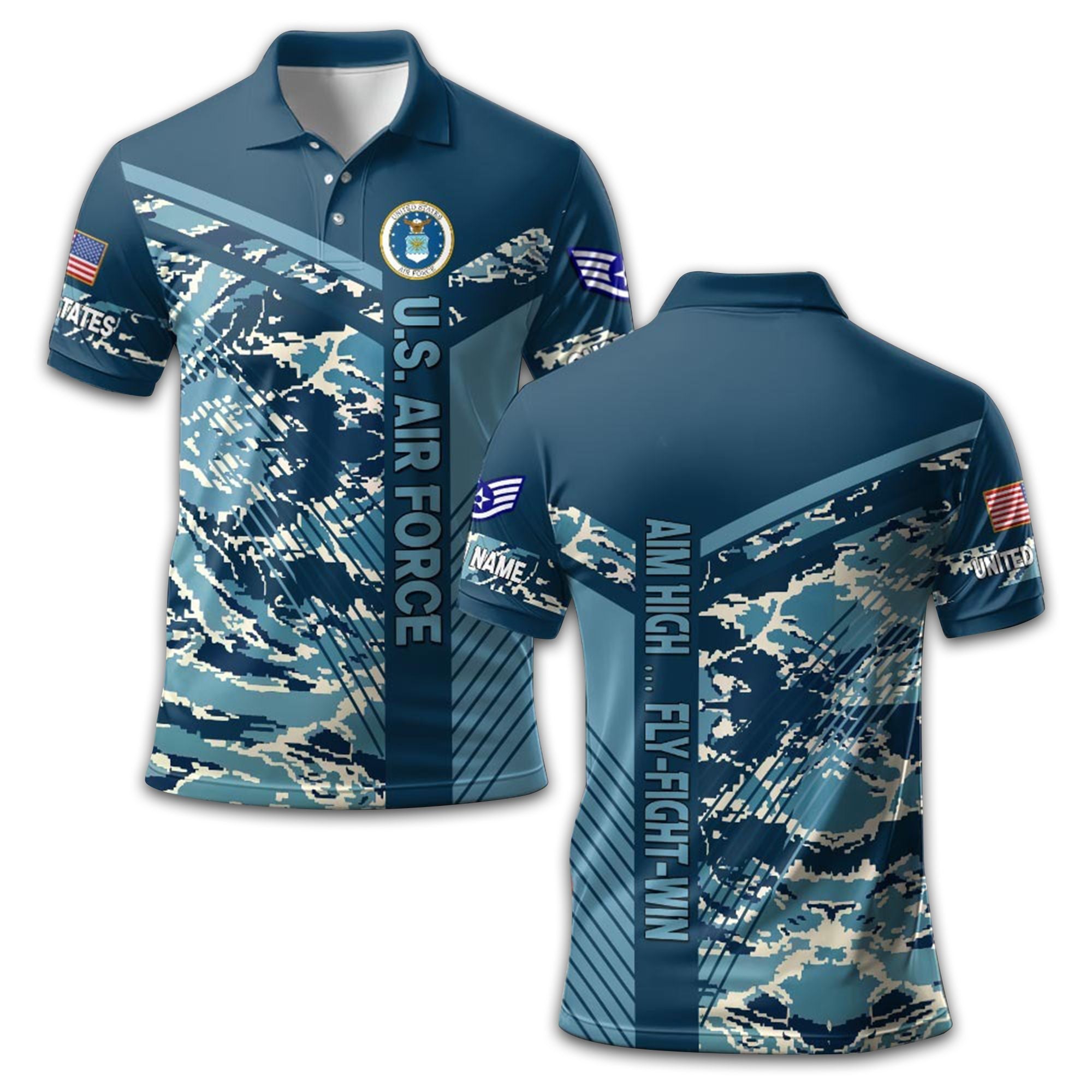 Premium Custom USAF Polo Shirt VPVC211809, Gifts For Air Force Veteran, Gifts For Dad, For Husband, Best Gifts On Father's Day, Armed Forces Day, Independence Day, Veterans Day.