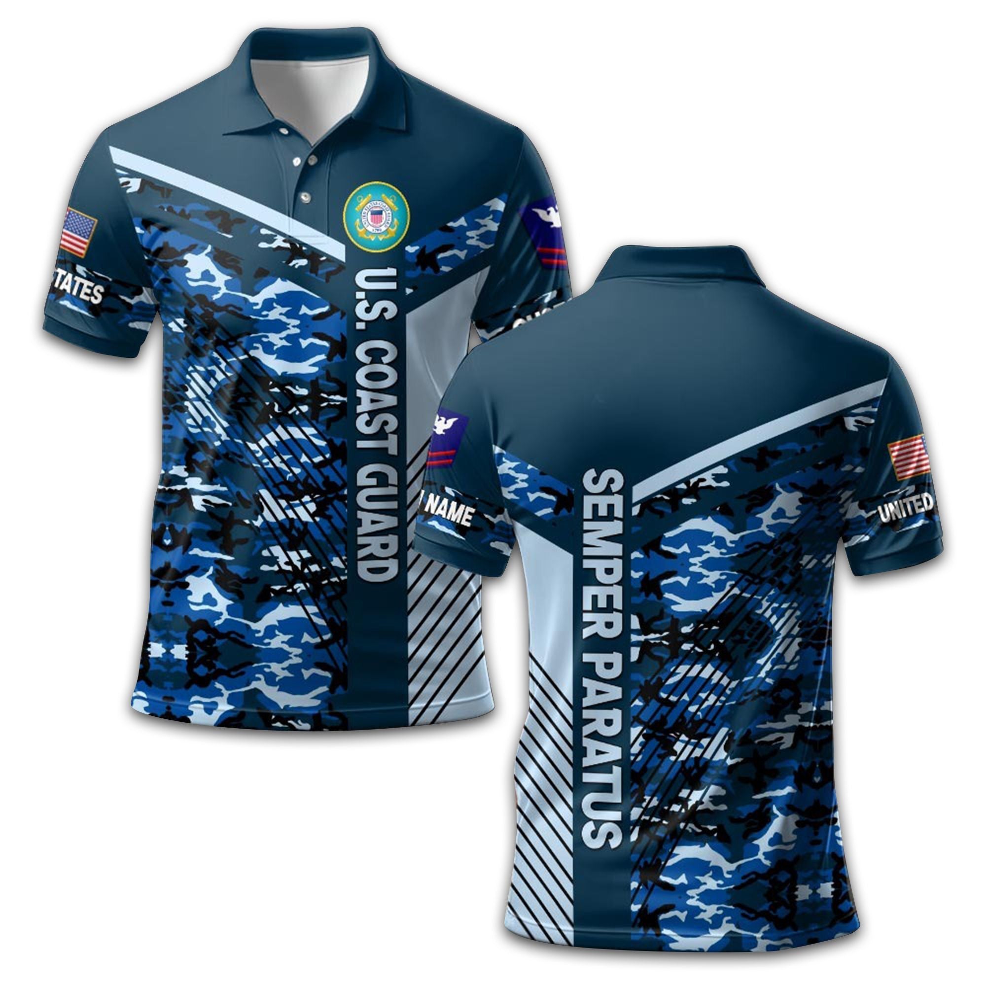 Premium Custom USCG Polo Shirt VPVC211810, Gifts For Coast Guard Veteran, Gifts For Dad, For Husband, Best Gifts On Father's Day, Armed Forces Day, Independence Day, Veterans Day.