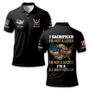 Unique Custom Name, Rank, Year US Navy Polo Shirt VPVC211902, Gifts For Navy Veteran, Gifts For Dad, For Husband, Best Gifts On Father's Day, Independence Day, Veterans Day.