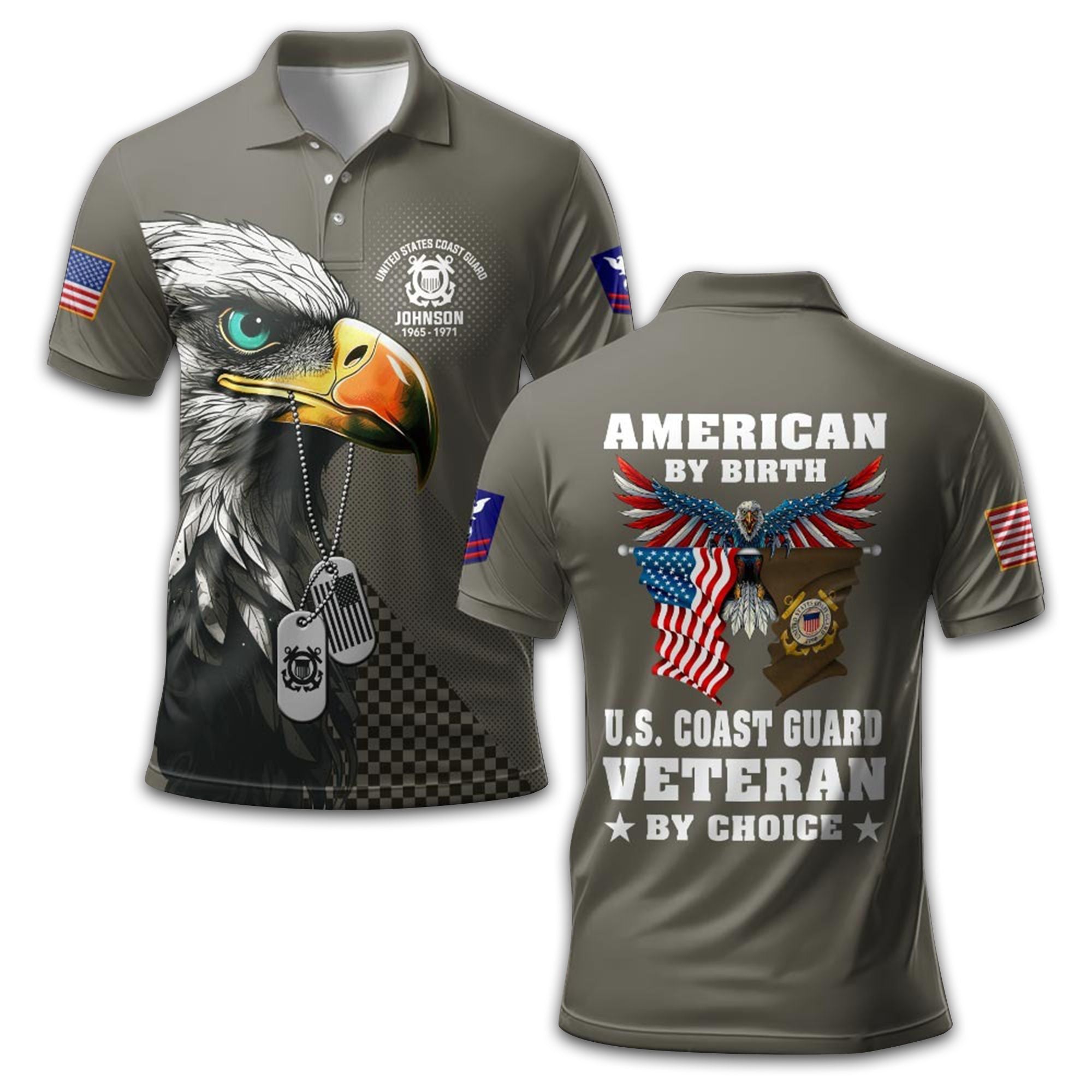 Premium Custom USCG Polo Shirt VPVC211705, Gifts For Coast Guard Veteran, Best Gifts On Father's Day, Armed Forces Day, Independence Day, Veterans Day.