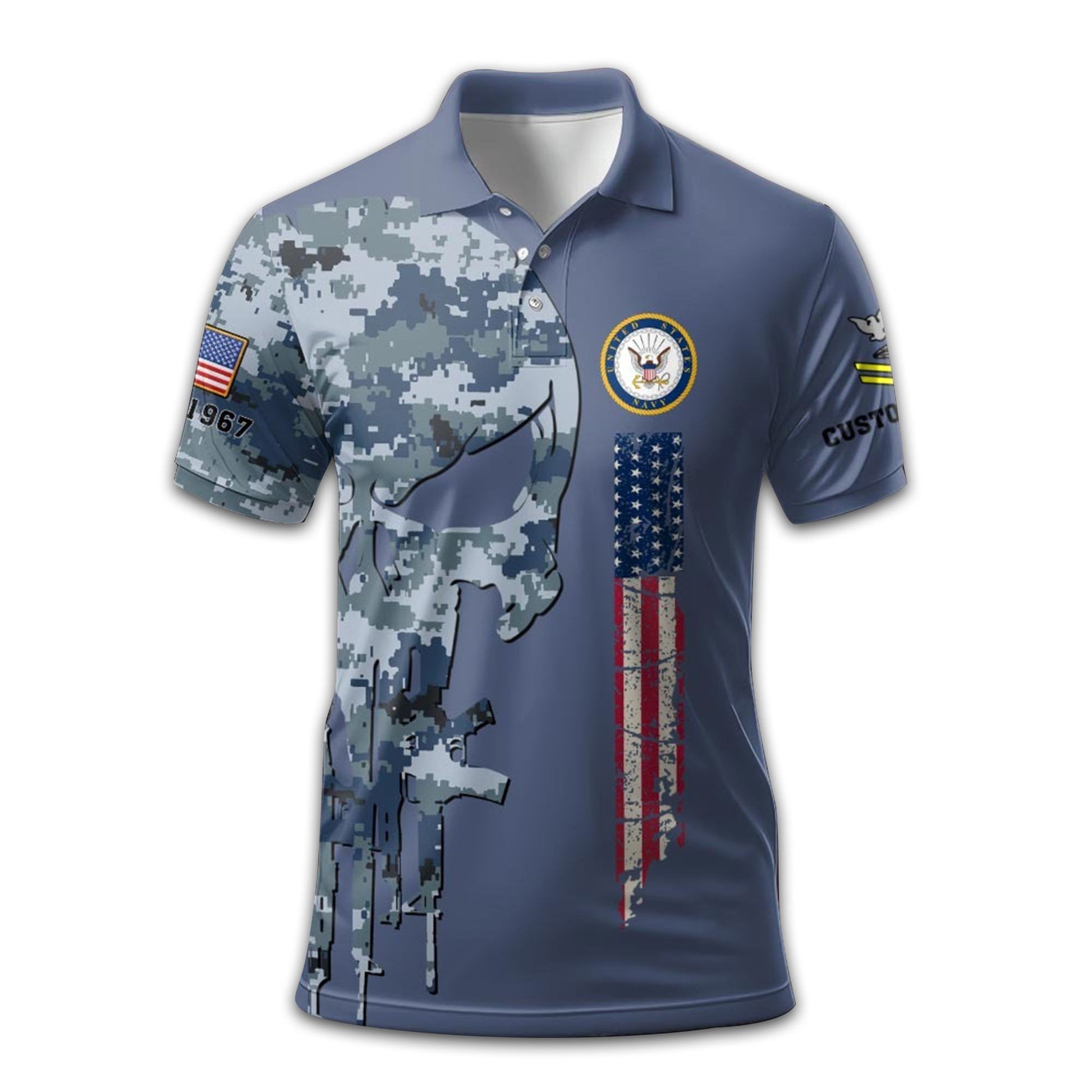 Premium US Navy Polo Shirt VPVC212002, Custom Name, Rank, Year, Gifts For Navy Veteran, Best Gifts On Father's Day, Armed Forces Day, Independence Day, Veterans Day.