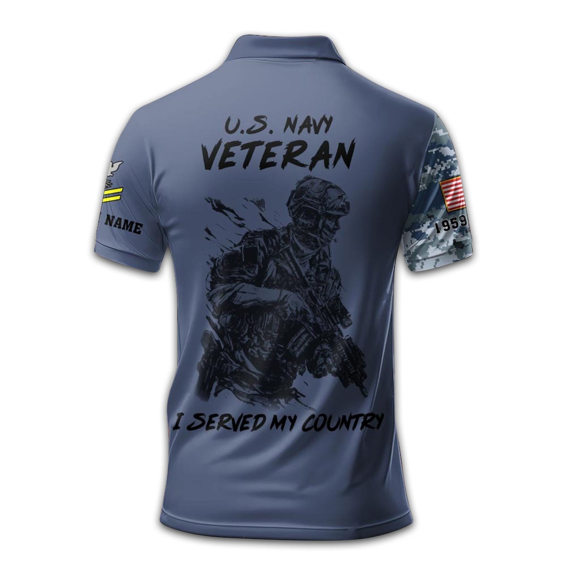 Premium US Navy Polo Shirt VPVC212002, Custom Name, Rank, Year, Gifts For Navy Veteran, Best Gifts On Father's Day, Armed Forces Day, Independence Day, Veterans Day.