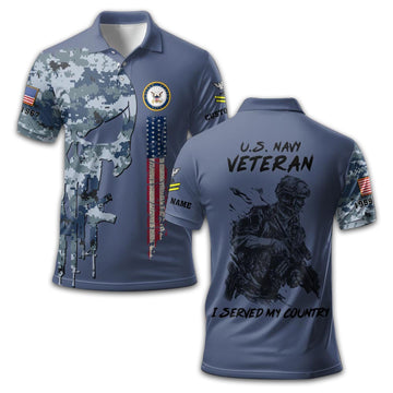 Premium US Navy Polo Shirt VPVC212002, Custom Name, Rank, Year, Gifts For Navy Veteran, Best Gifts On Father's Day, Armed Forces Day, Independence Day, Veterans Day.
