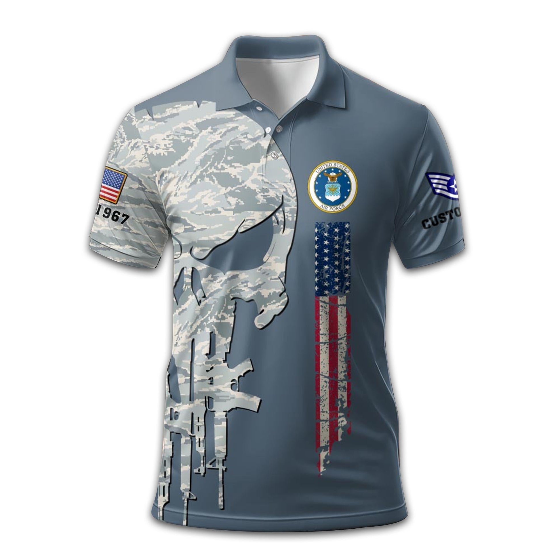 Premium USAF Polo Shirt VPVC212004, Custom Name, Rank, Year, Gifts For Air Force Veteran, Best Gifts On Father's Day, Armed Forces Day, Independence Day, Veterans Day.
