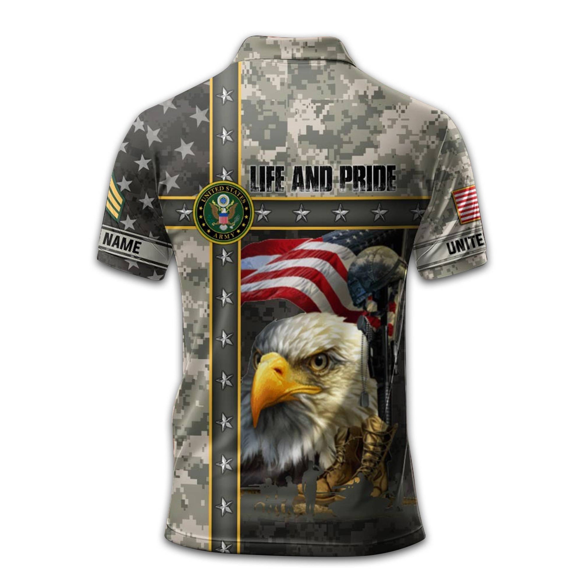 Premium Custom US Army Polo Shirt VPVC212006, Gifts For Army Veteran, Best Gifts On Father's Day, Armed Forces Day, Independence Day, Veterans Day.