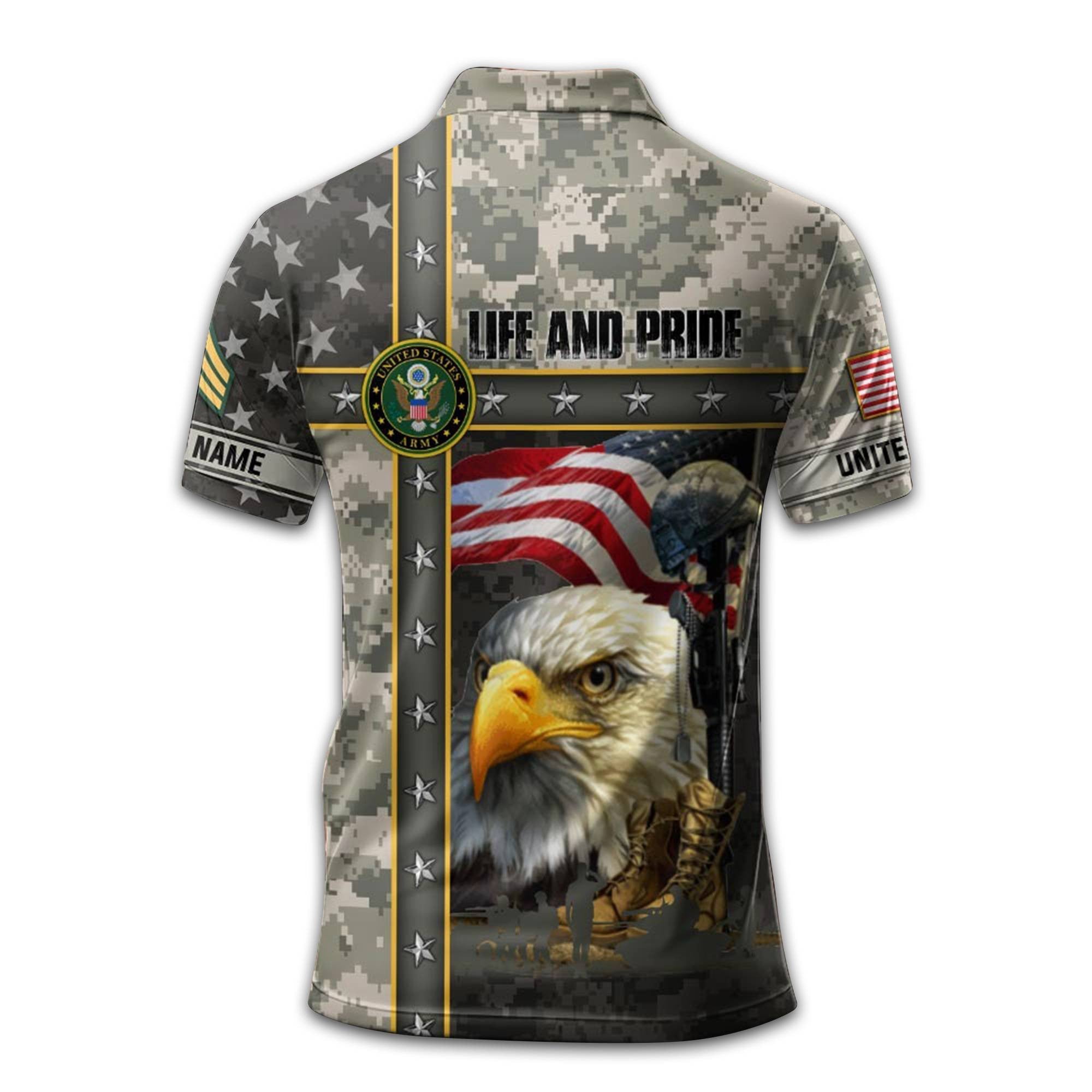 Premium Custom US Army Polo Shirt VPVC212006, Gifts For Army Veteran, Best Gifts On Father's Day, Armed Forces Day, Independence Day, Veterans Day.