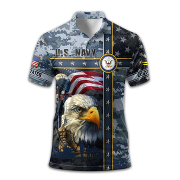 Premium Custom US Navy Polo Shirt VPVC212007, Gifts For Navy Veteran, Best Gifts On Father's Day, Armed Forces Day, Independence Day, Veterans Day.