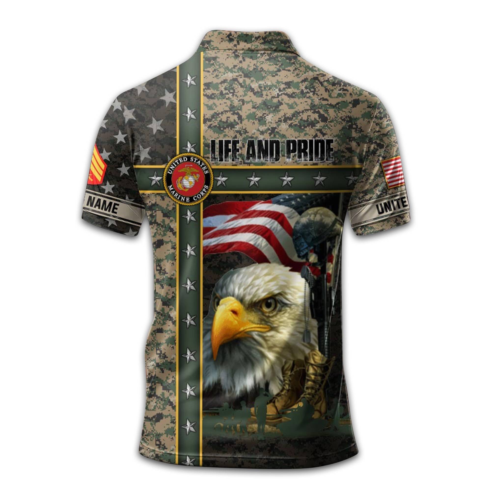 Premium Custom USMC Polo Shirt VPVC212008, Gifts For Marine Veteran, Best Gifts On Father's Day, Armed Forces Day, Independence Day, Veterans Day.