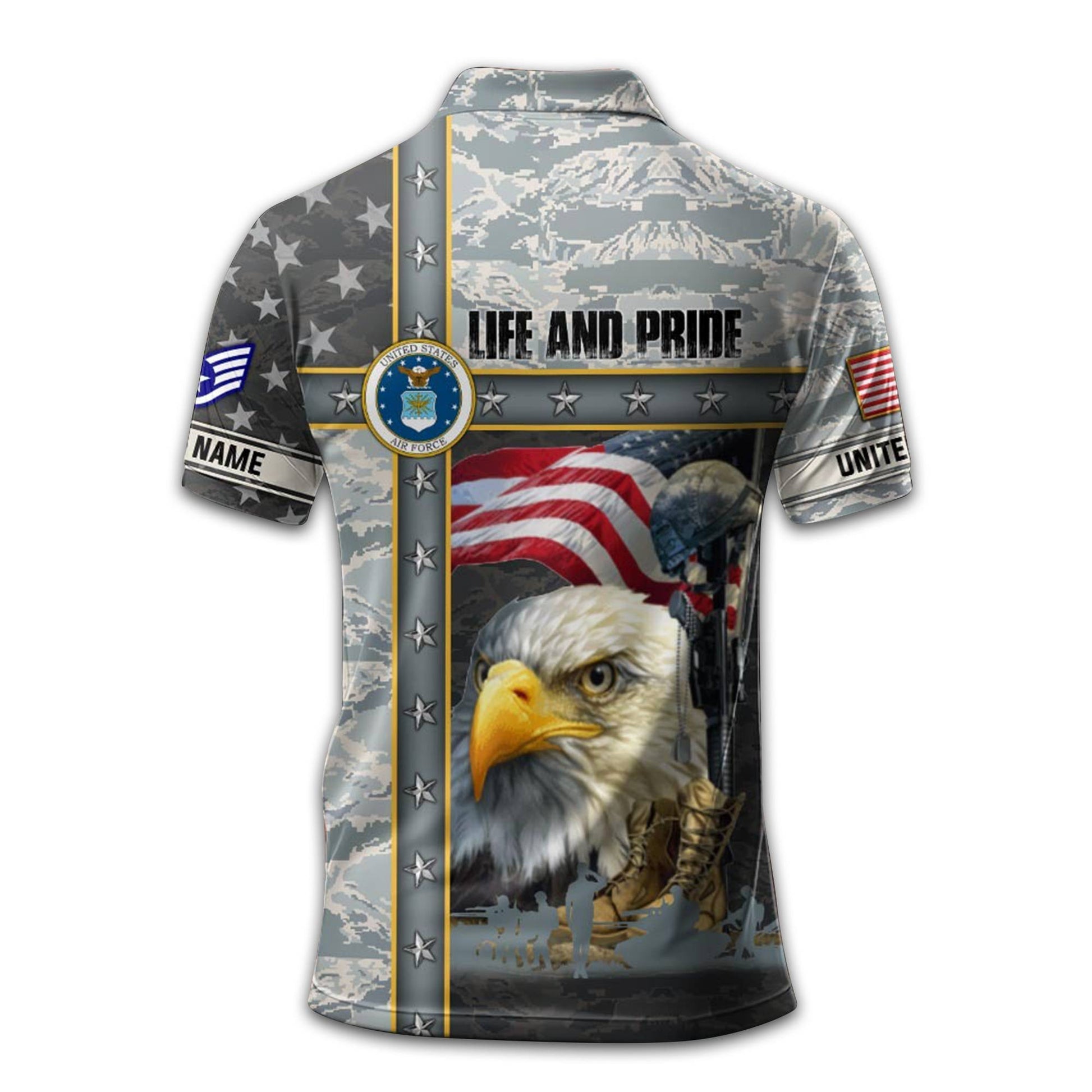 Premium Custom USAF Polo Shirt VPVC212009, Gifts For Air Force Veteran, Best Gifts On Father's Day, Armed Forces Day, Independence Day, Veterans Day.