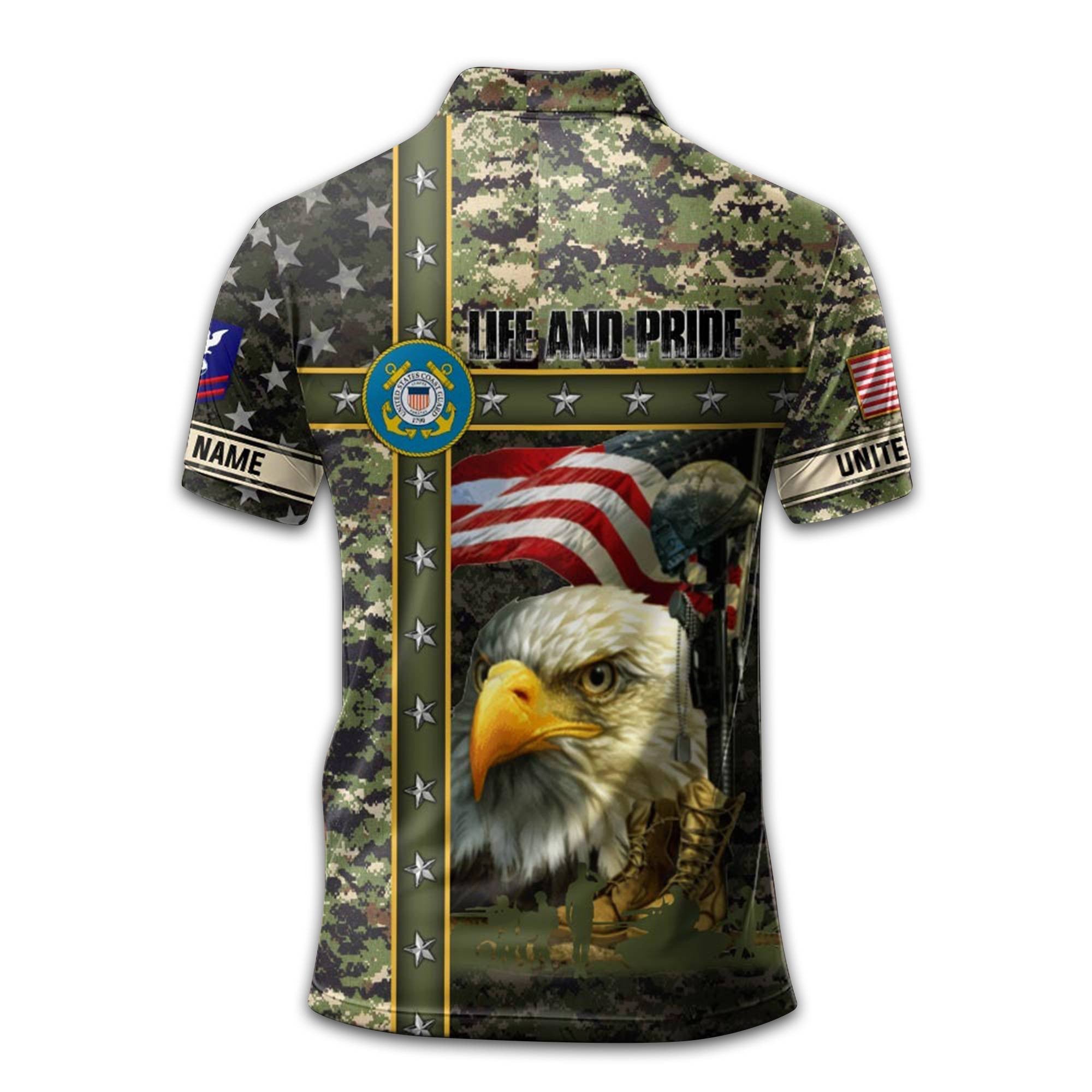 Premium Custom USCG Polo Shirt VPVC212010, Gifts For Coast Guard Veteran, Best Gifts On Father's Day, Armed Forces Day, Independence Day, Veterans Day.