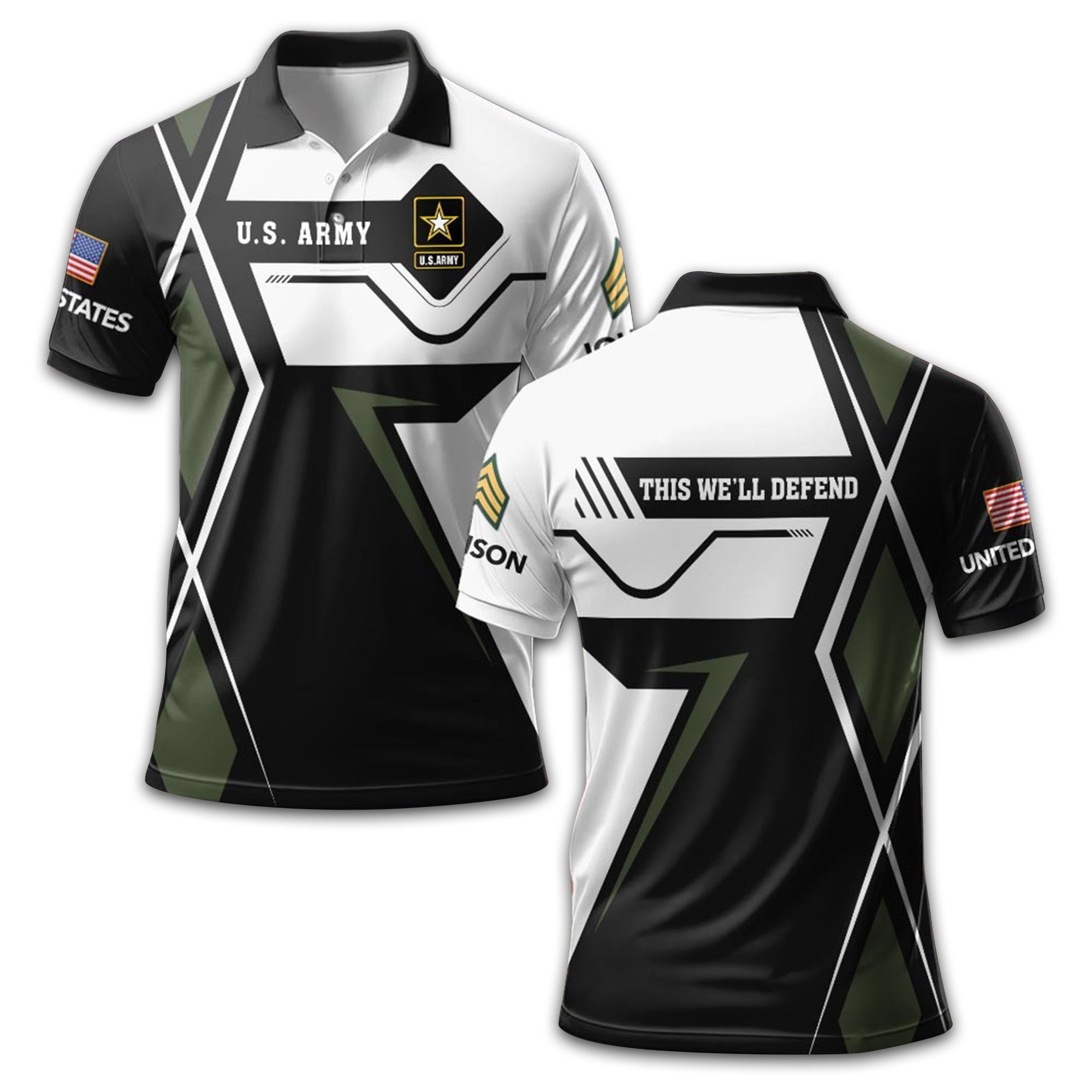 Unique Custom Name, Rank US Army Polo Shirt VPVC212101, Gifts For Army Veteran, Gifts For Dad, For Husband, Best Gifts On Father's Day, Independence Day, Veterans Day.